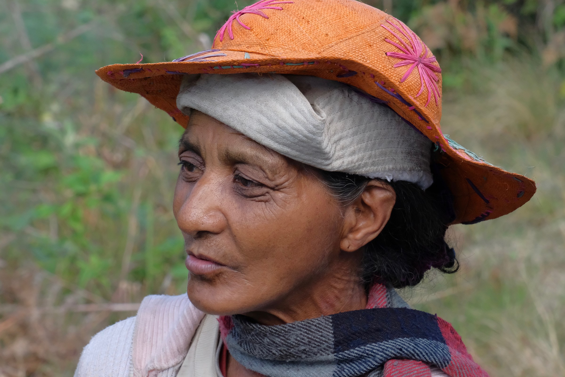 Wonderful woman on the highlands