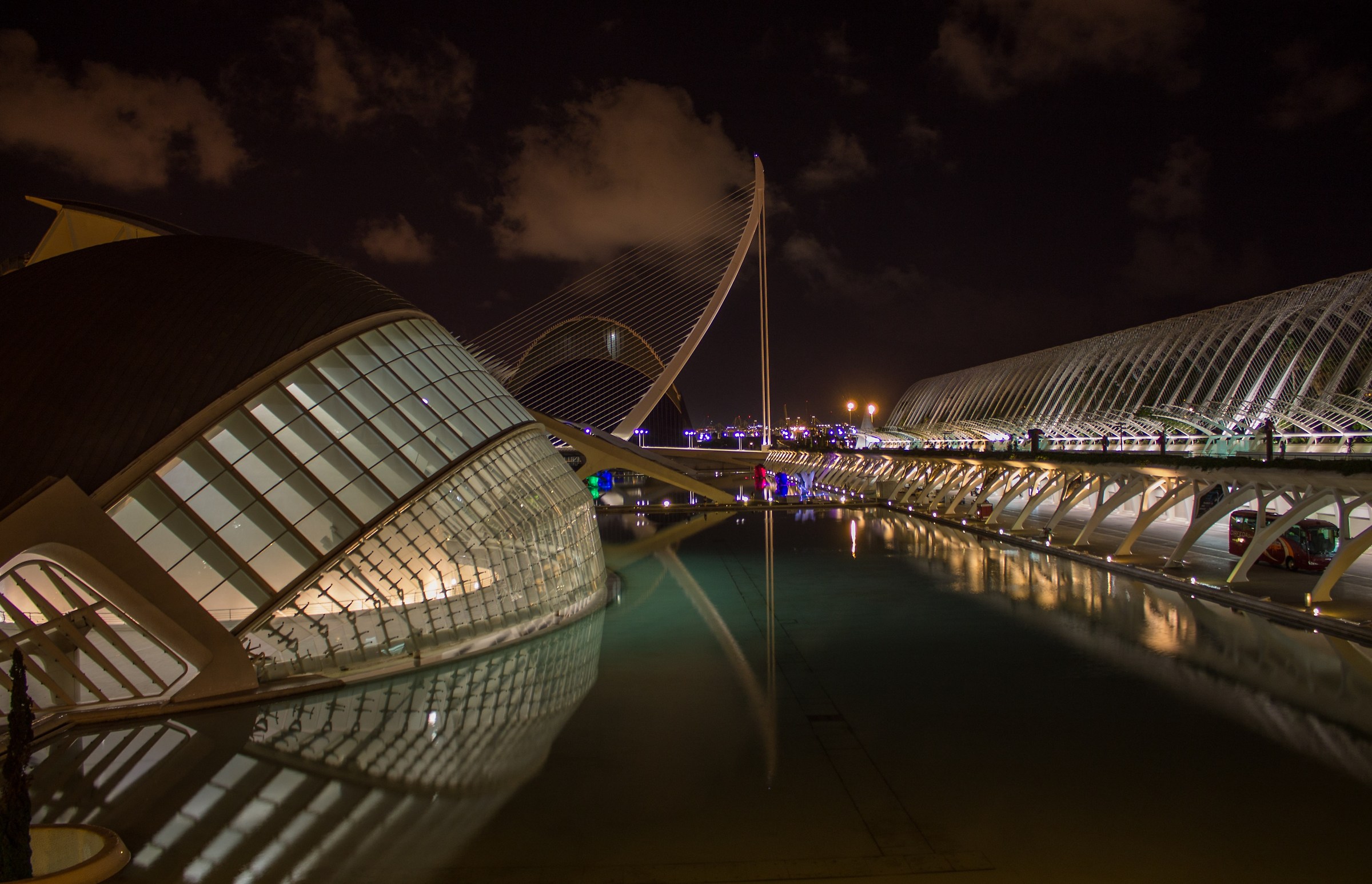 Ciutat de les Arts and Les Ciències, Noche