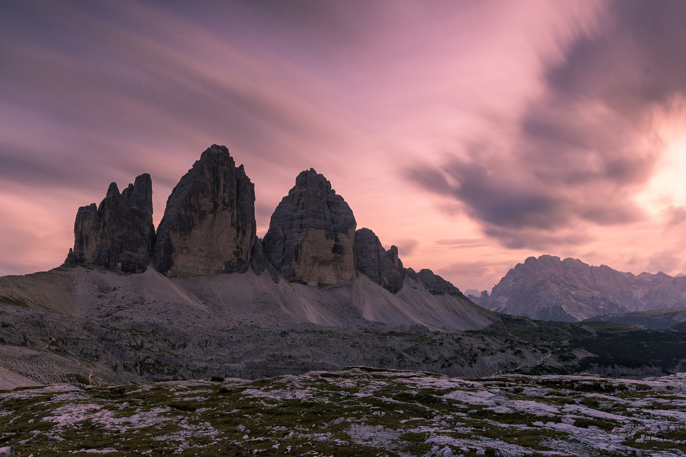 Tramonto alle Tre Cime di Lavaredo
