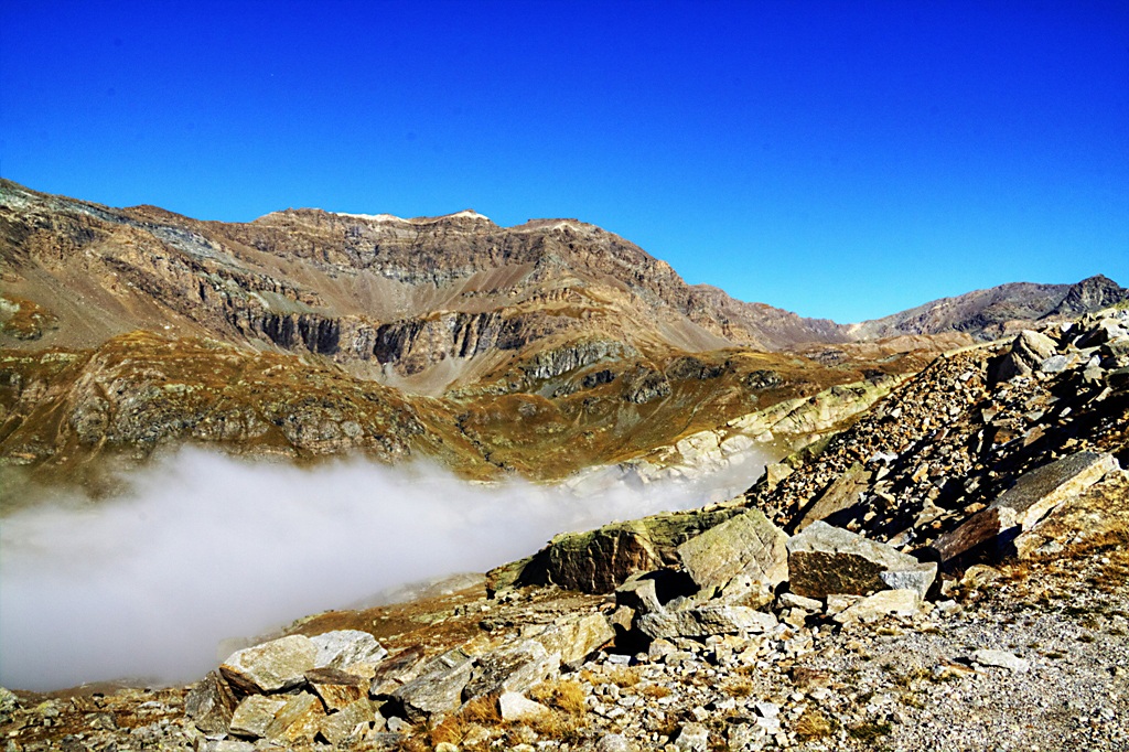 the sky above the fog