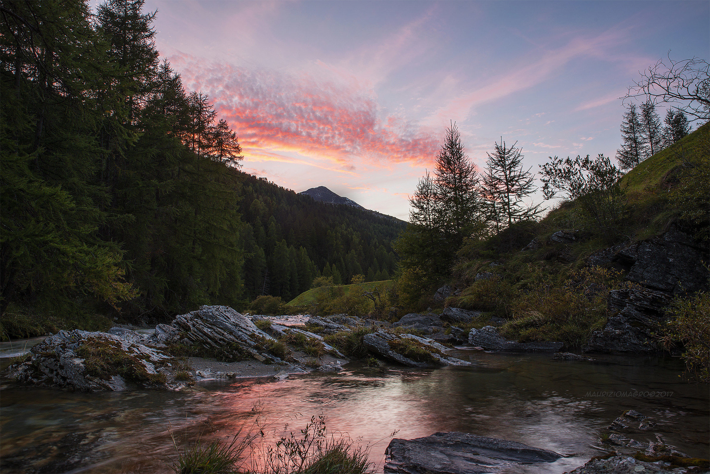 Torrente e tramonto