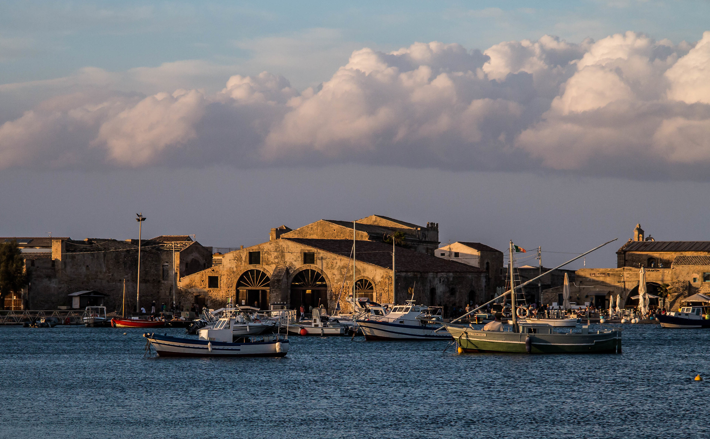 Clouds on the seaport