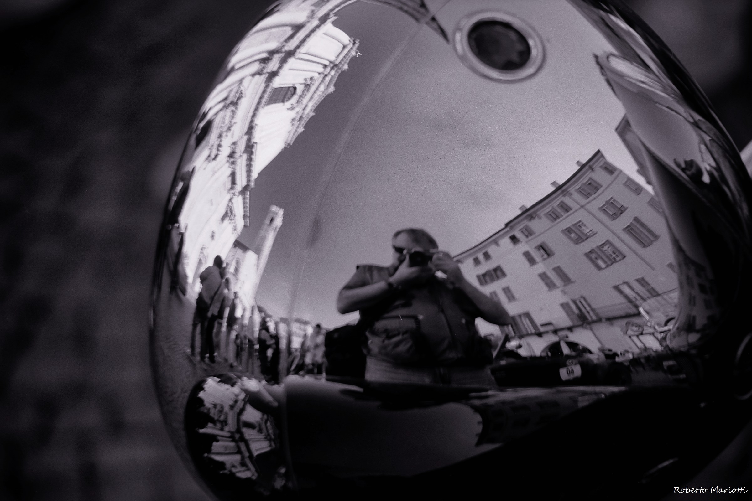 Self-portrait on chrome plating 1