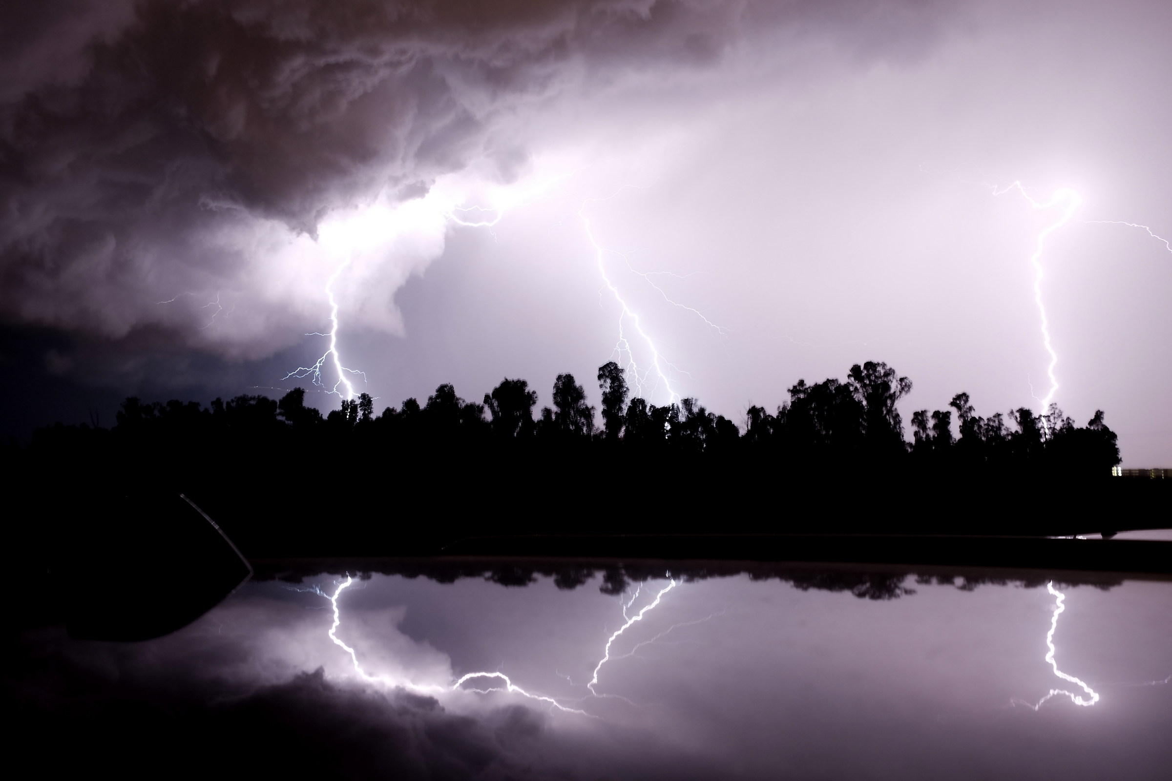 Three lightning strikes