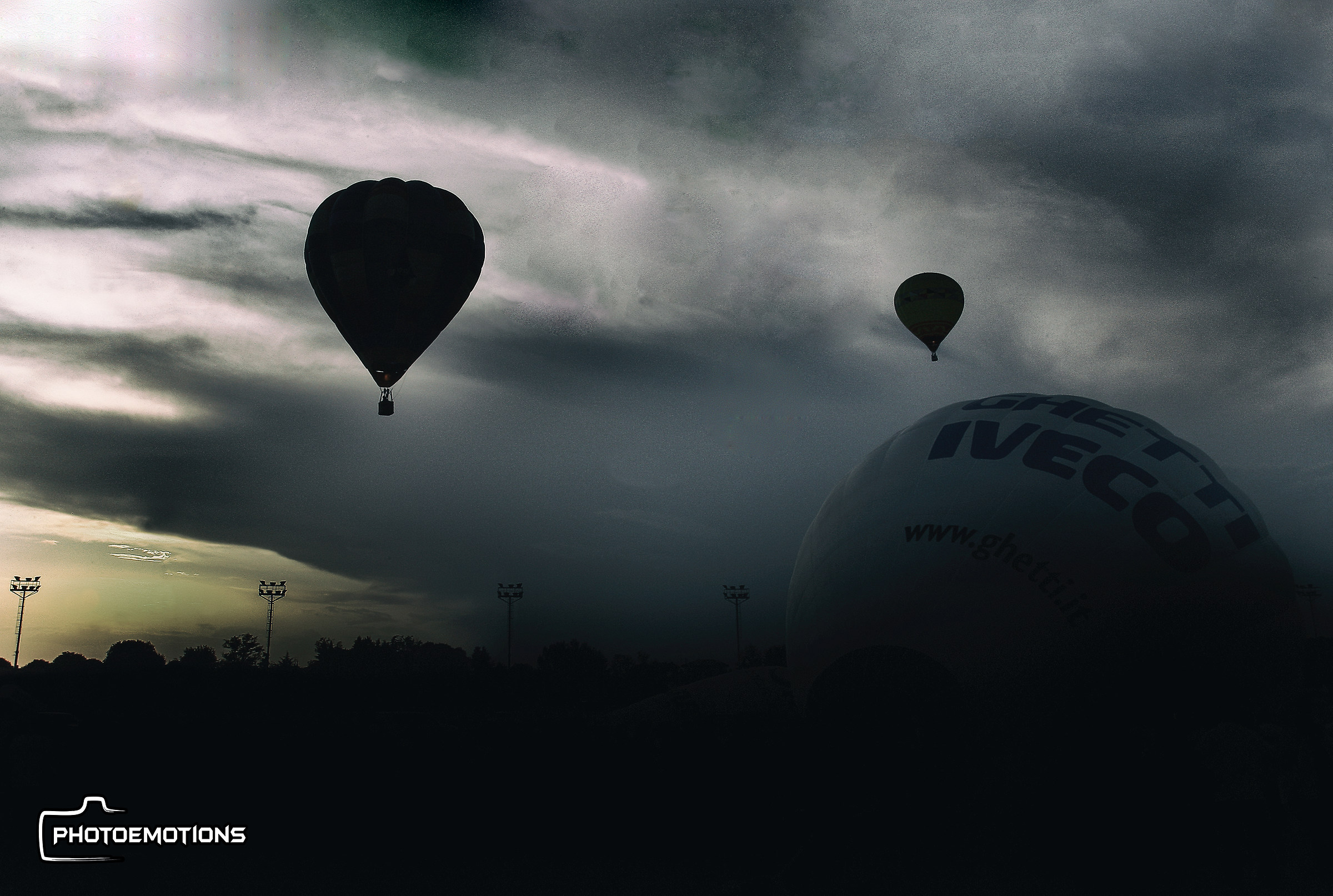 Hot air balloon at sunset