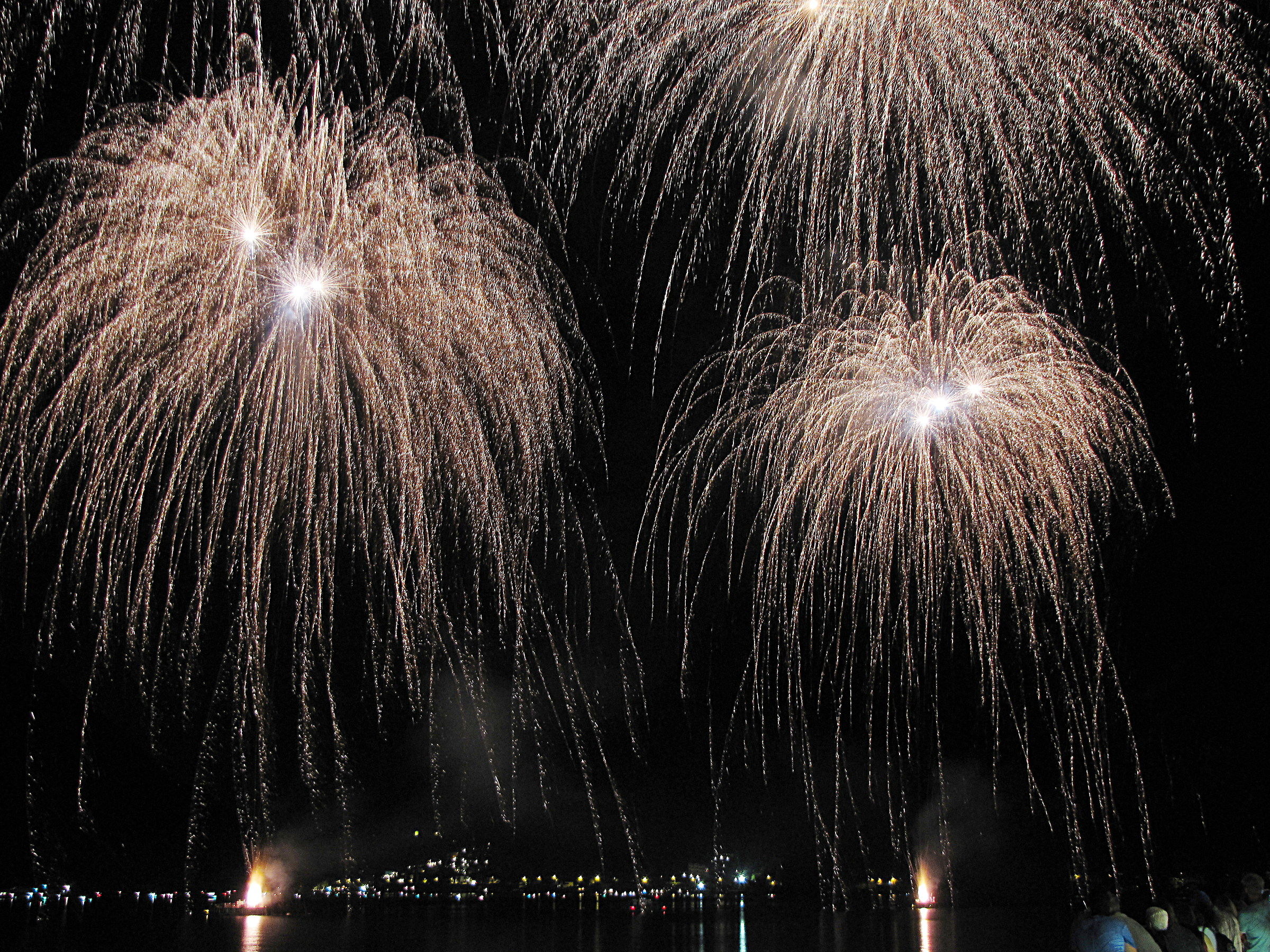 Artificial fires in Porlezza