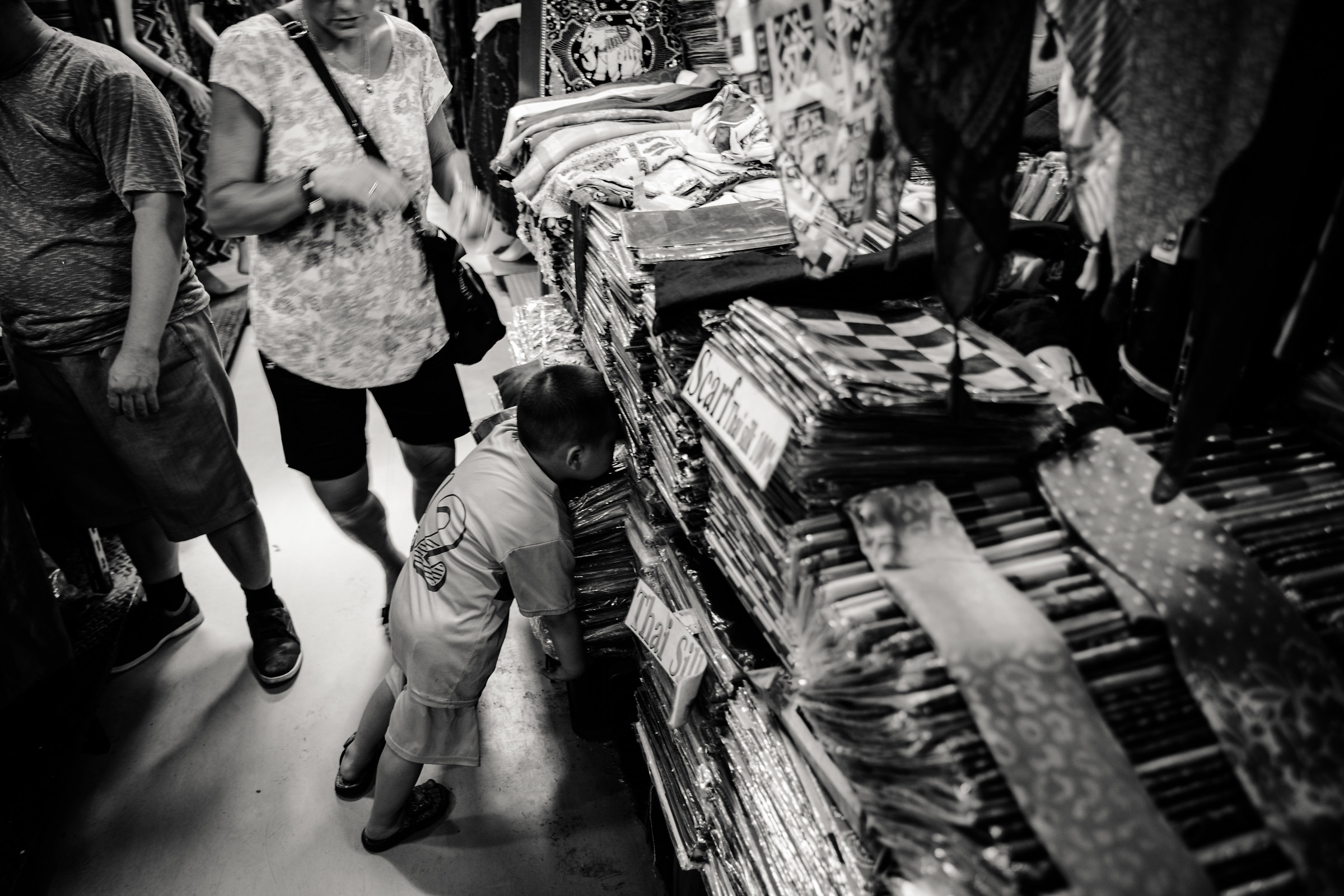 sleeping at the market