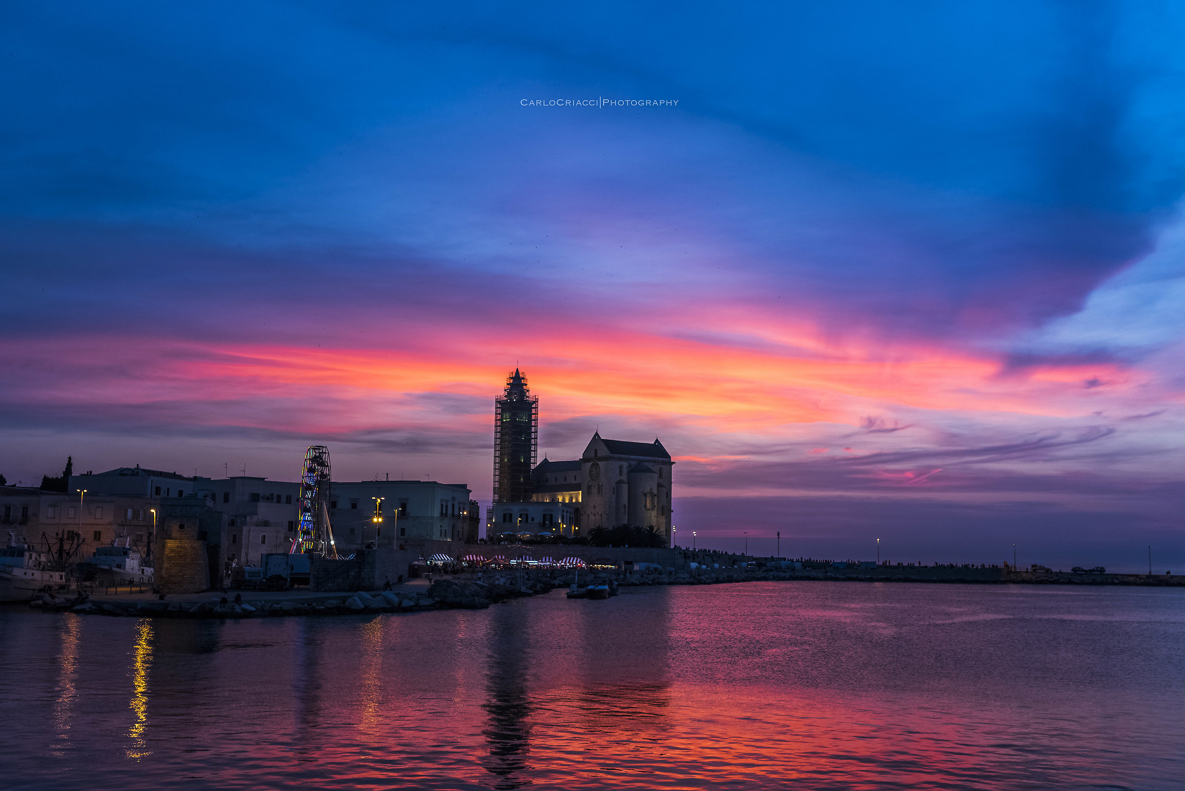 Pink sunset in trani