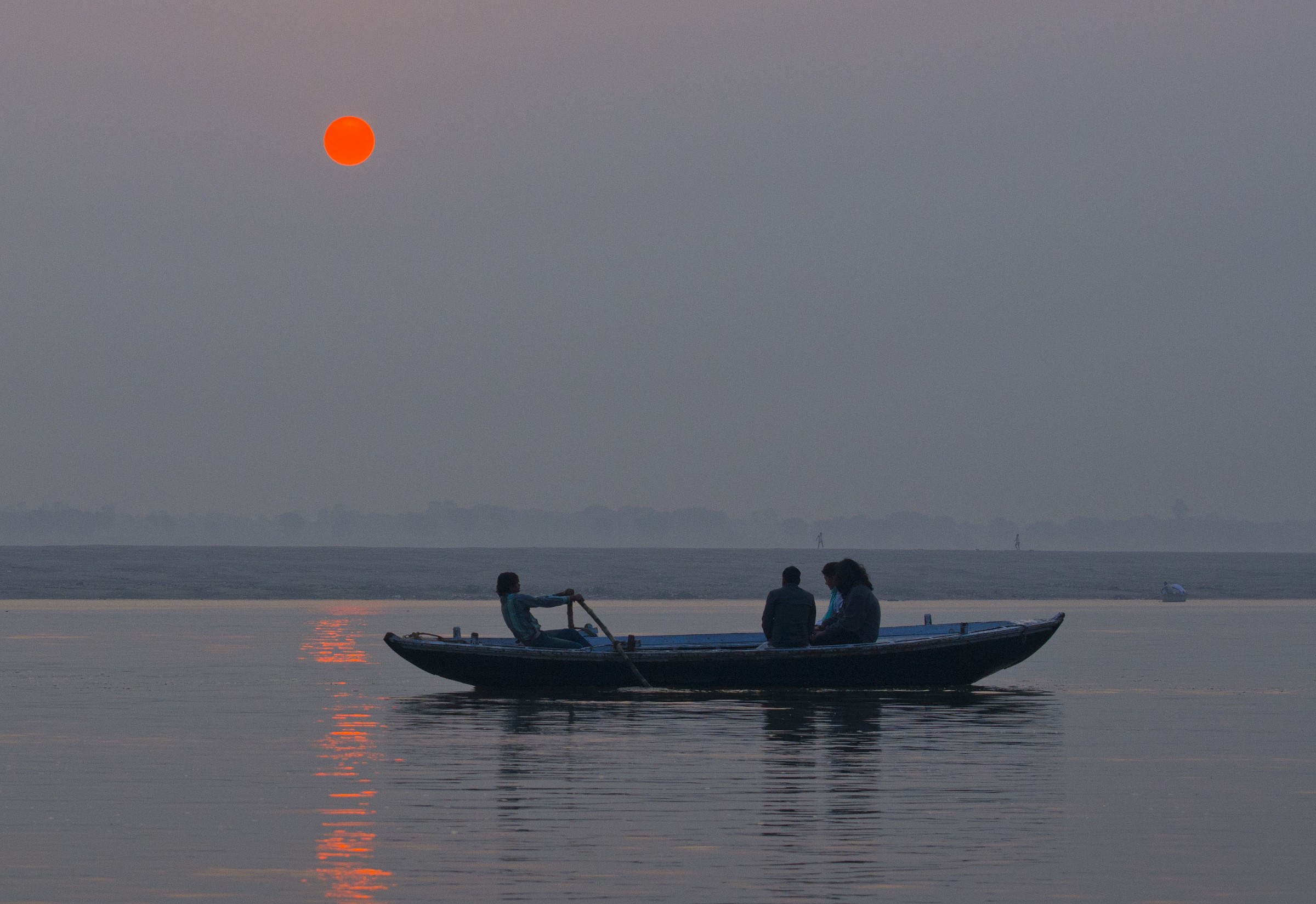 Traveling on the Ganga at early morning