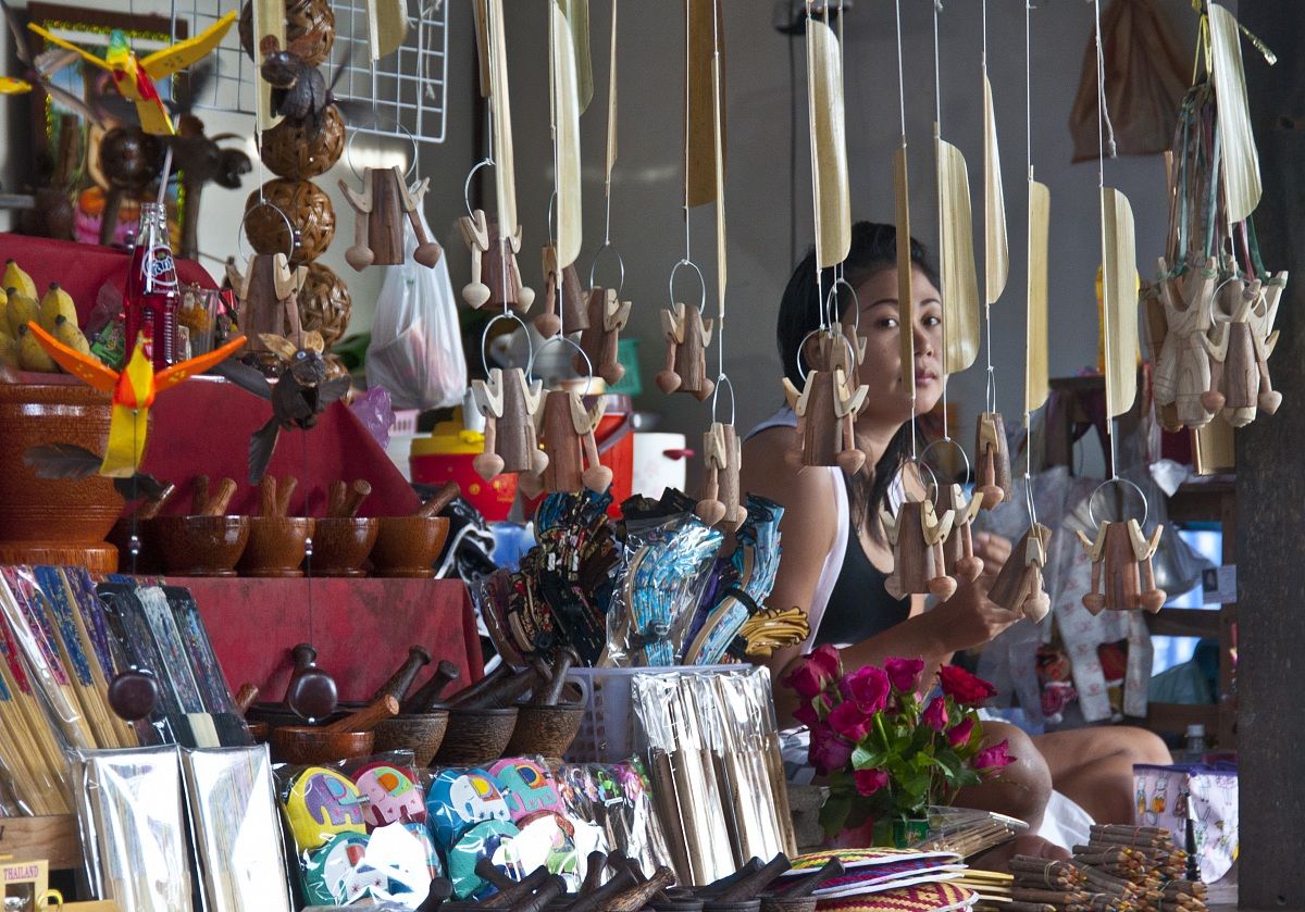At the floating market, Damnoen Saduak, Thailand