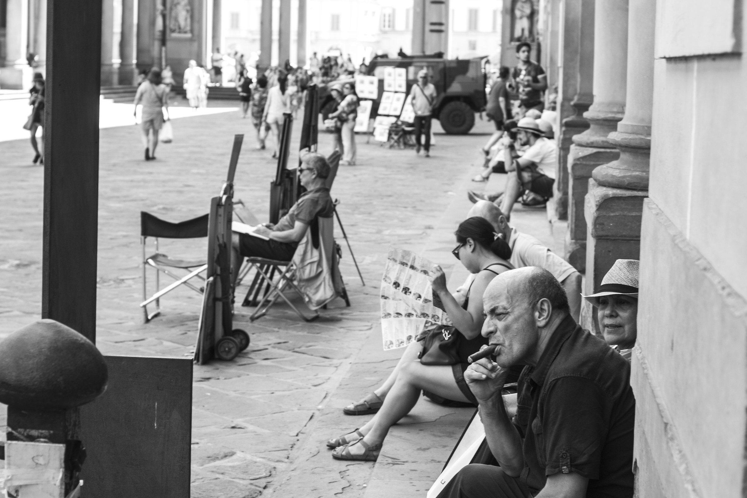 Smoking cigar in Florence