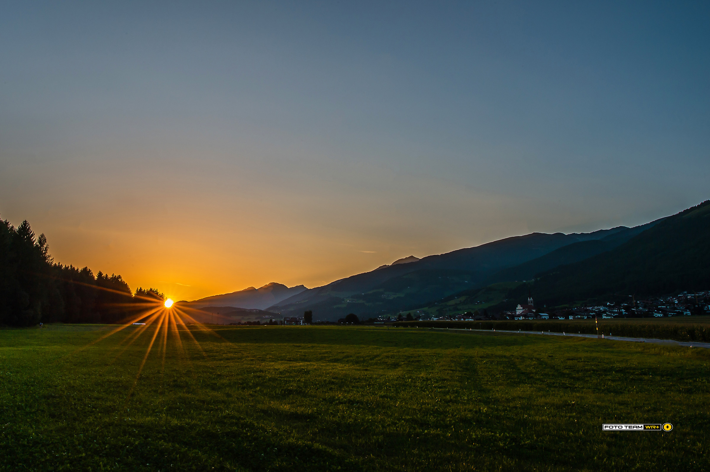 Sunset on the sun road of the Val Pusteria