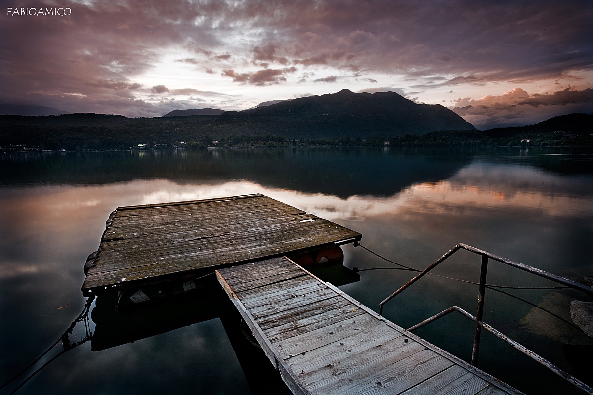 Sunset on the Great Lake of Avigliana