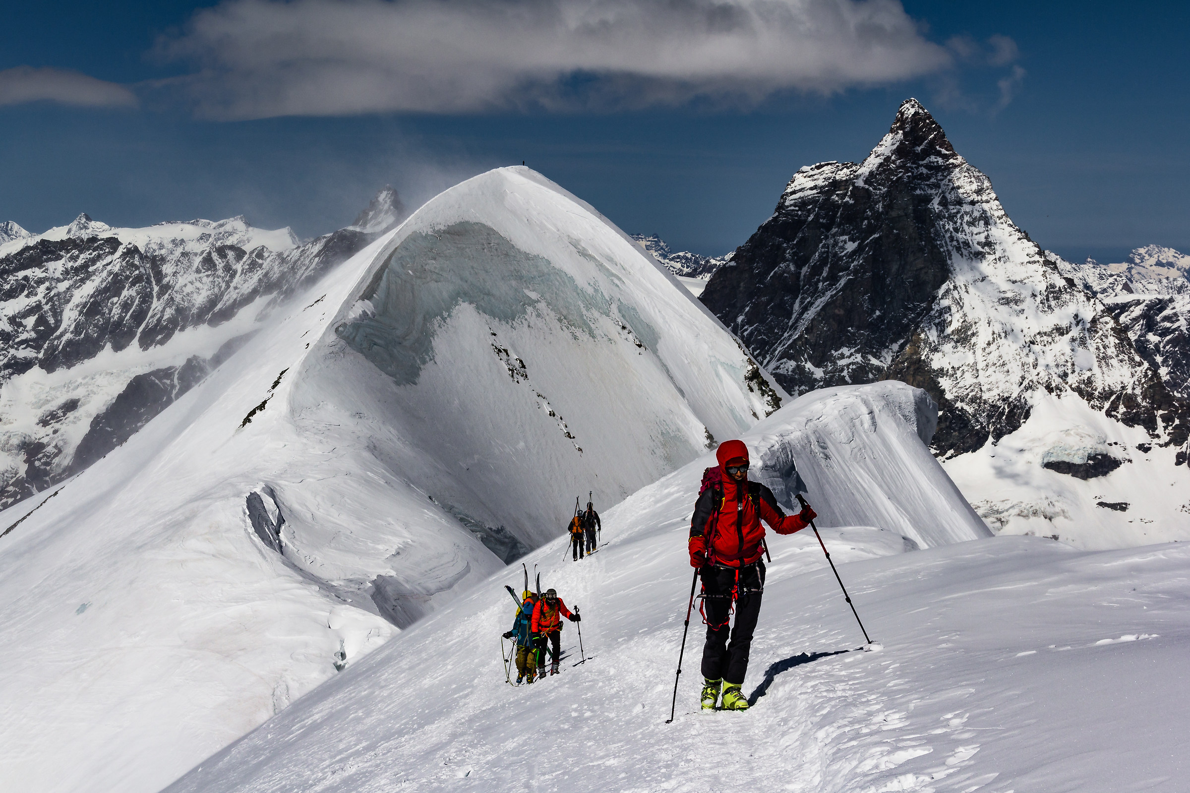 Vista a ritroso dalla cima, Breithorn centrale