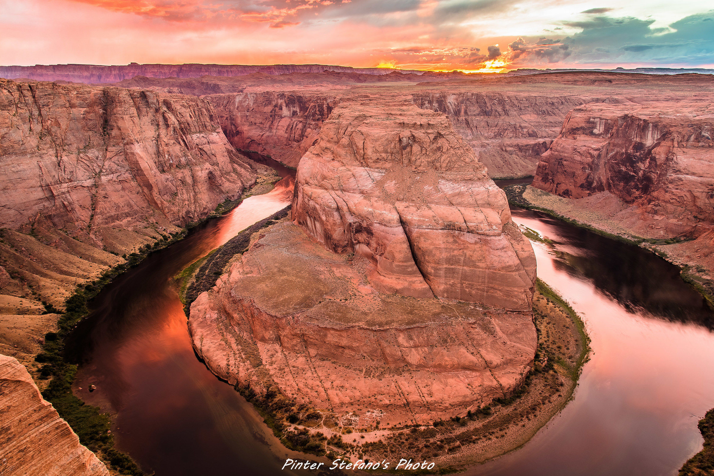 sunset, horse shoe bend
