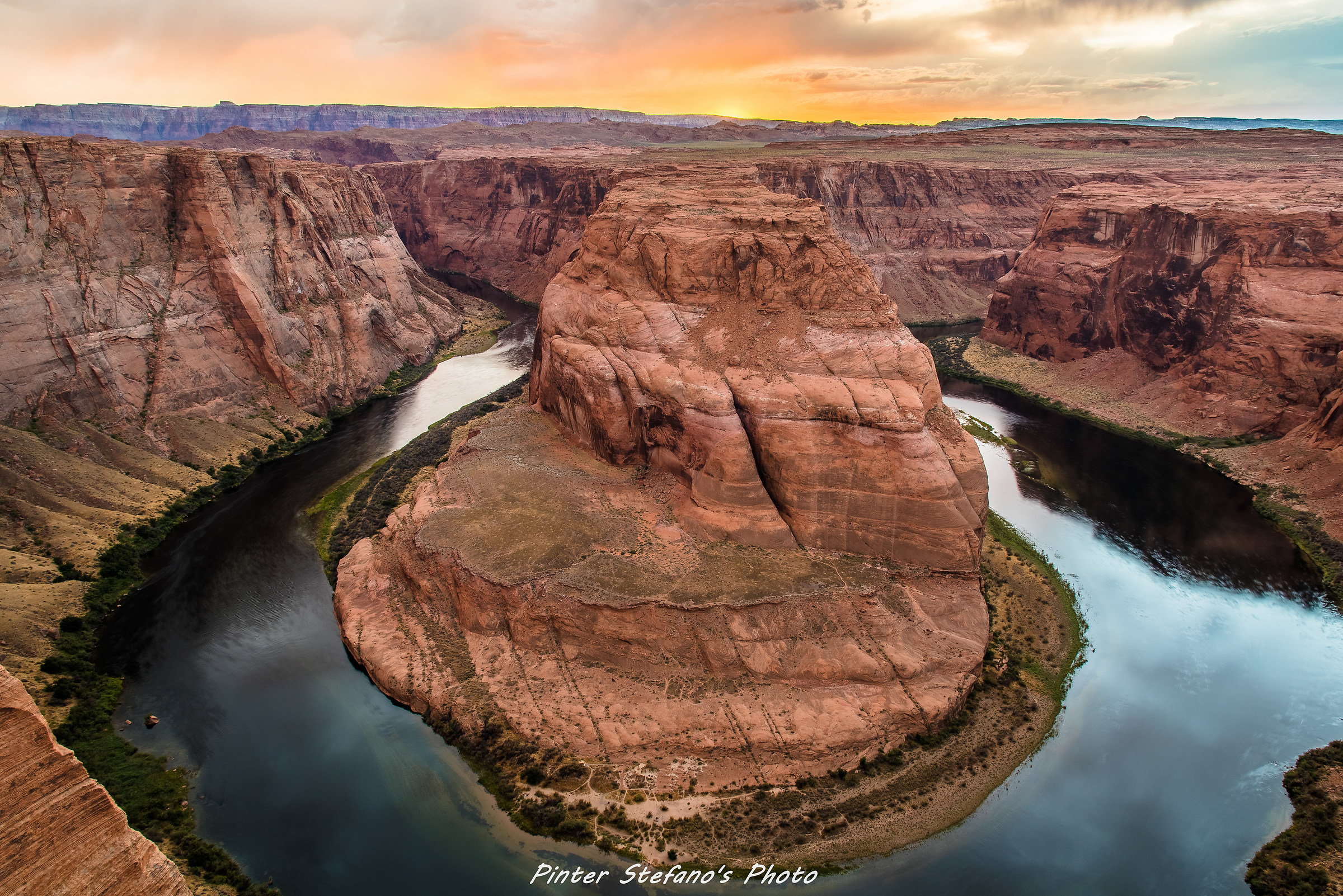 sunset,horse shoe bend