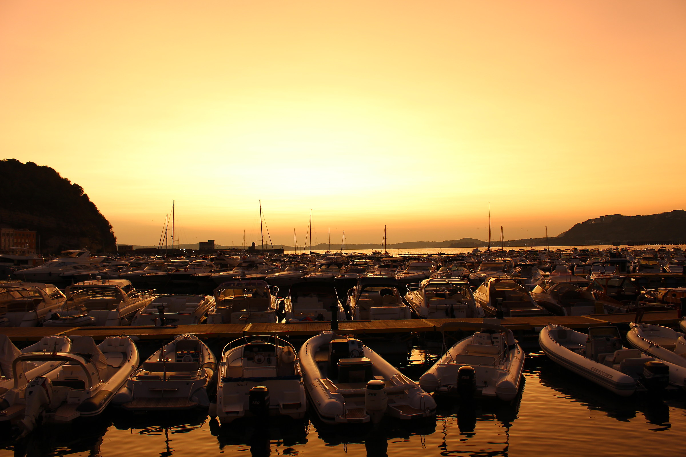 The boats at sunset