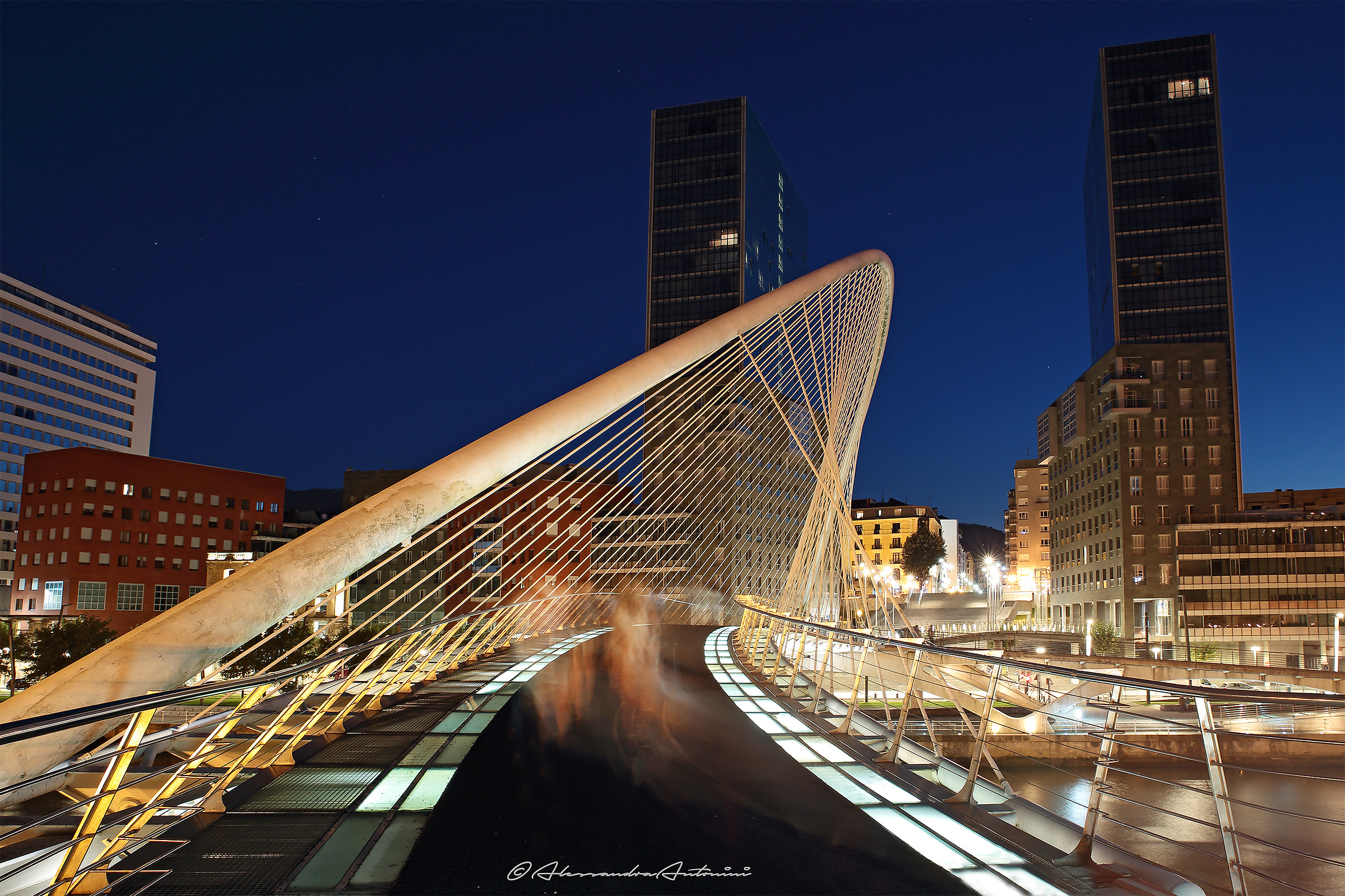 Zubizuri Bridge of Calatrava in Bilbao