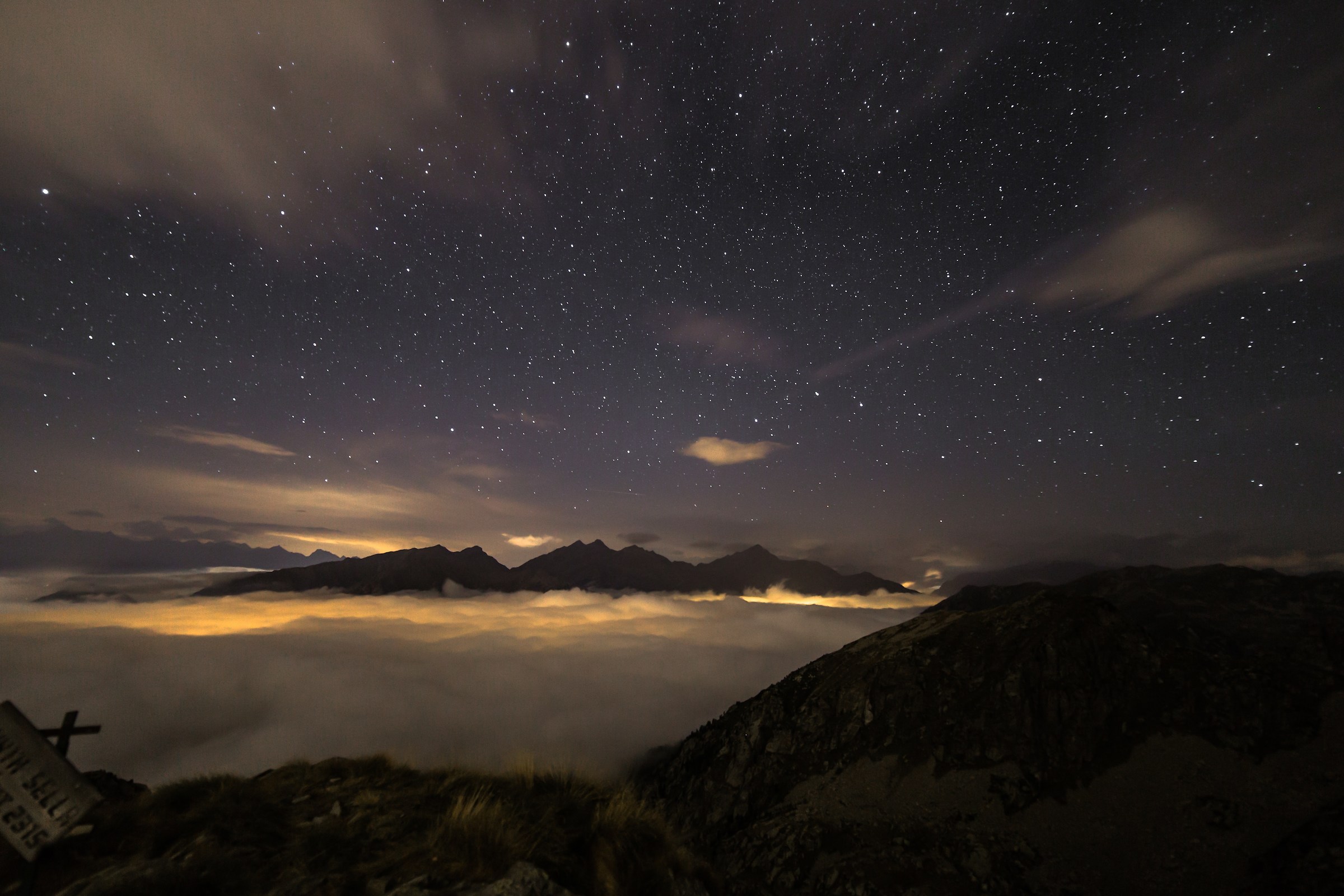 La calma stellata in montagna