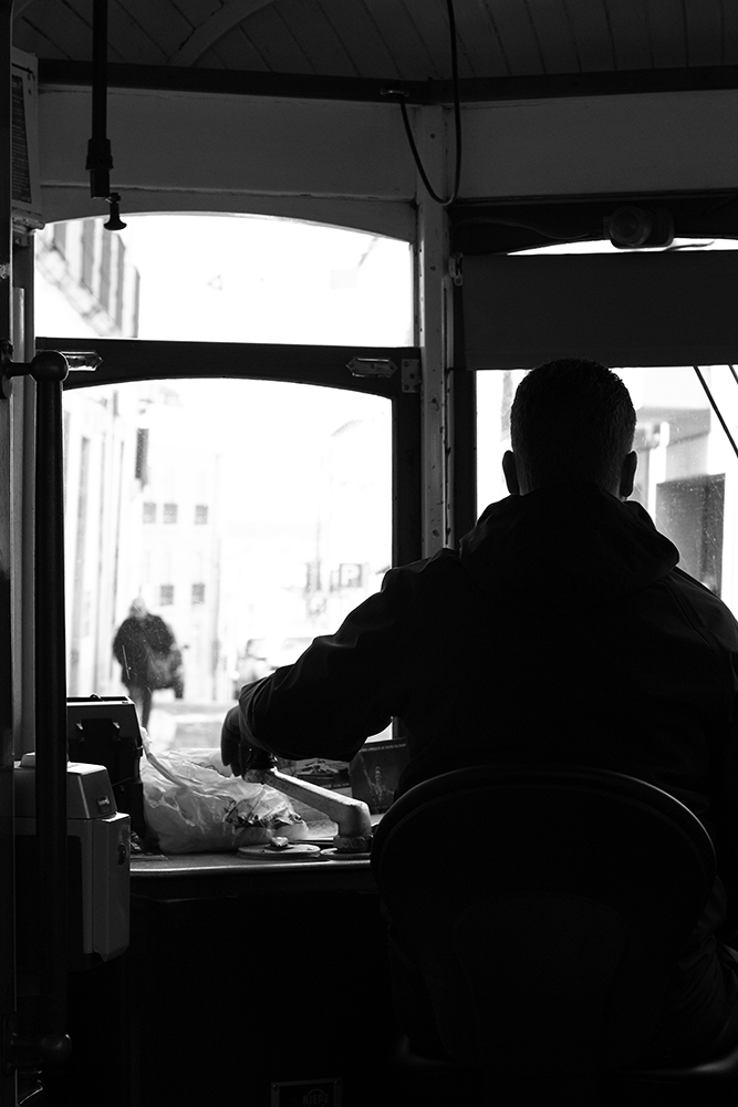 on the tram - lisbon