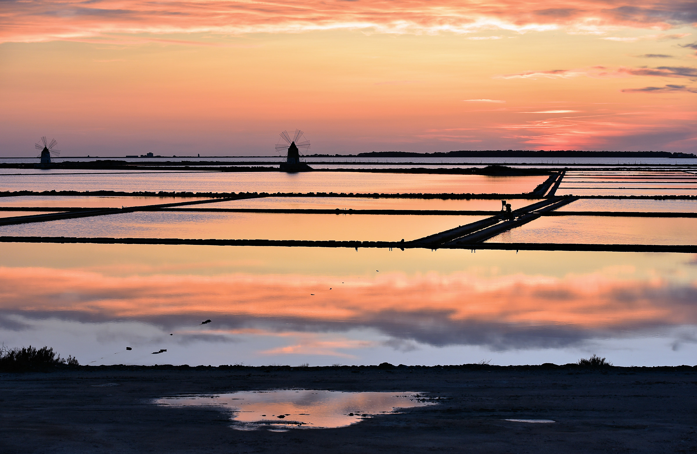 "sunset at the salt pans"