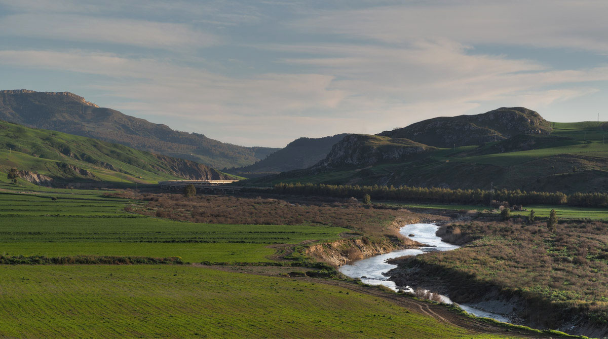 Il percorso del fiume Salso (en)