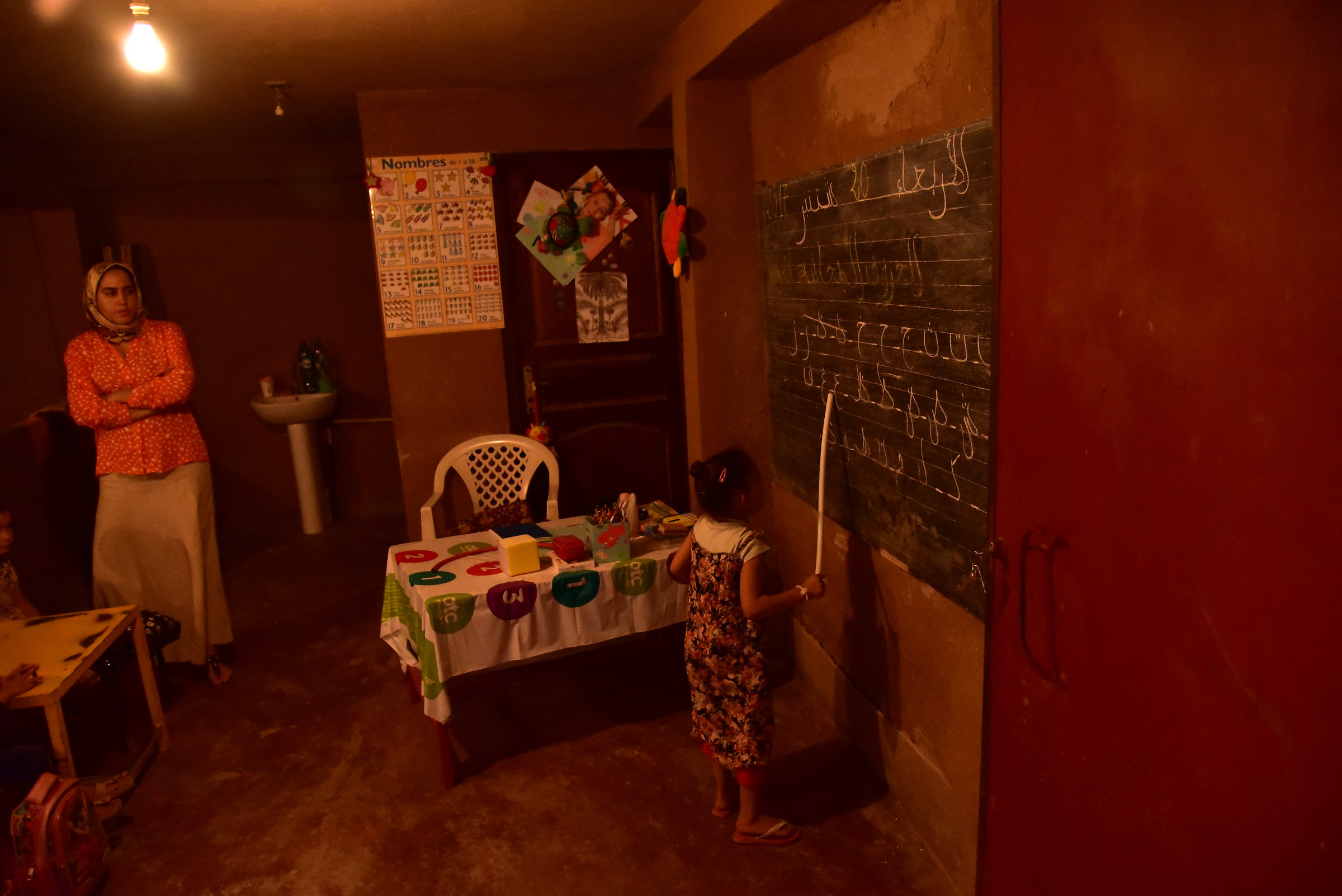 Little Girl on Blackboard