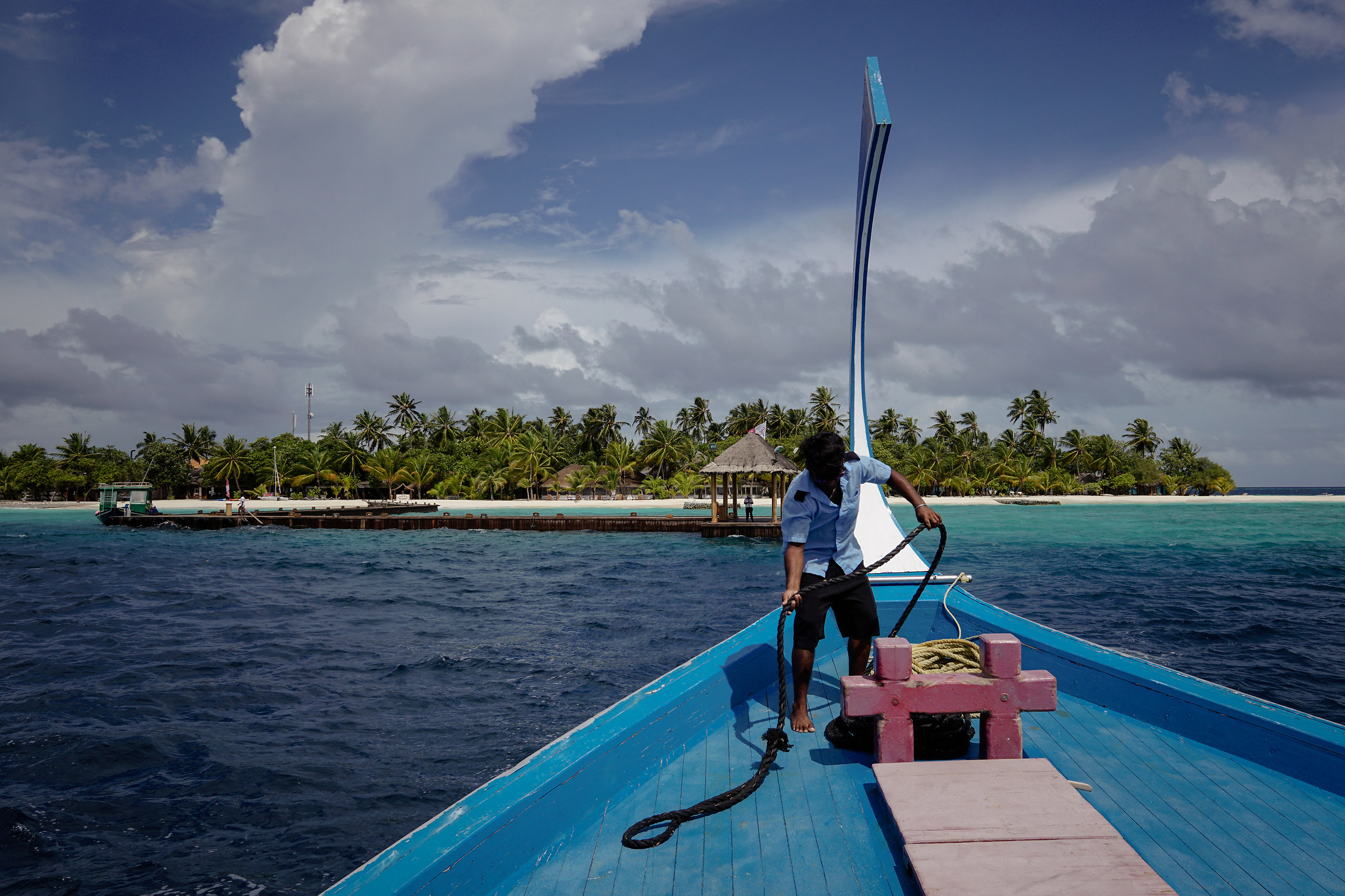 Approdo a Digghiri (Maldive)
