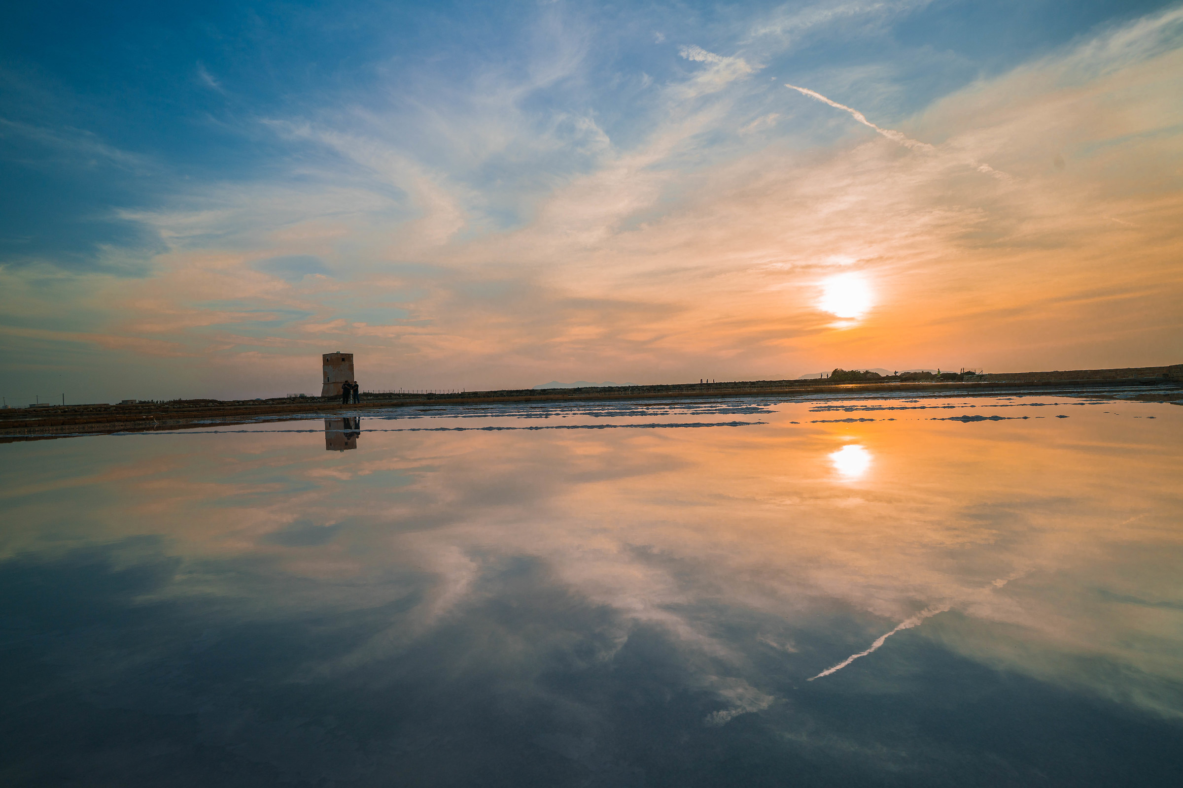 a sunset of reflections