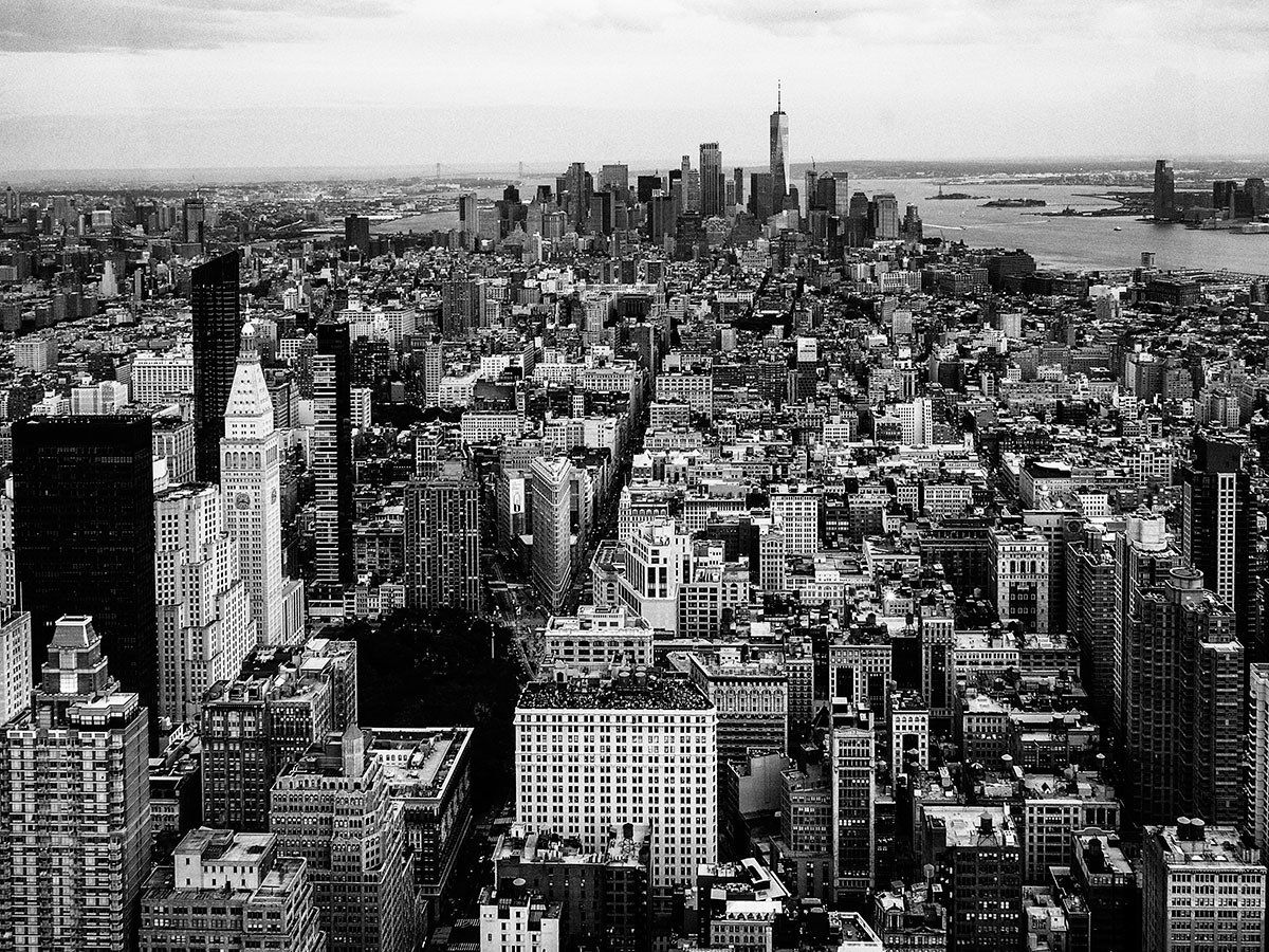lower Manhattan in bianco e nero
