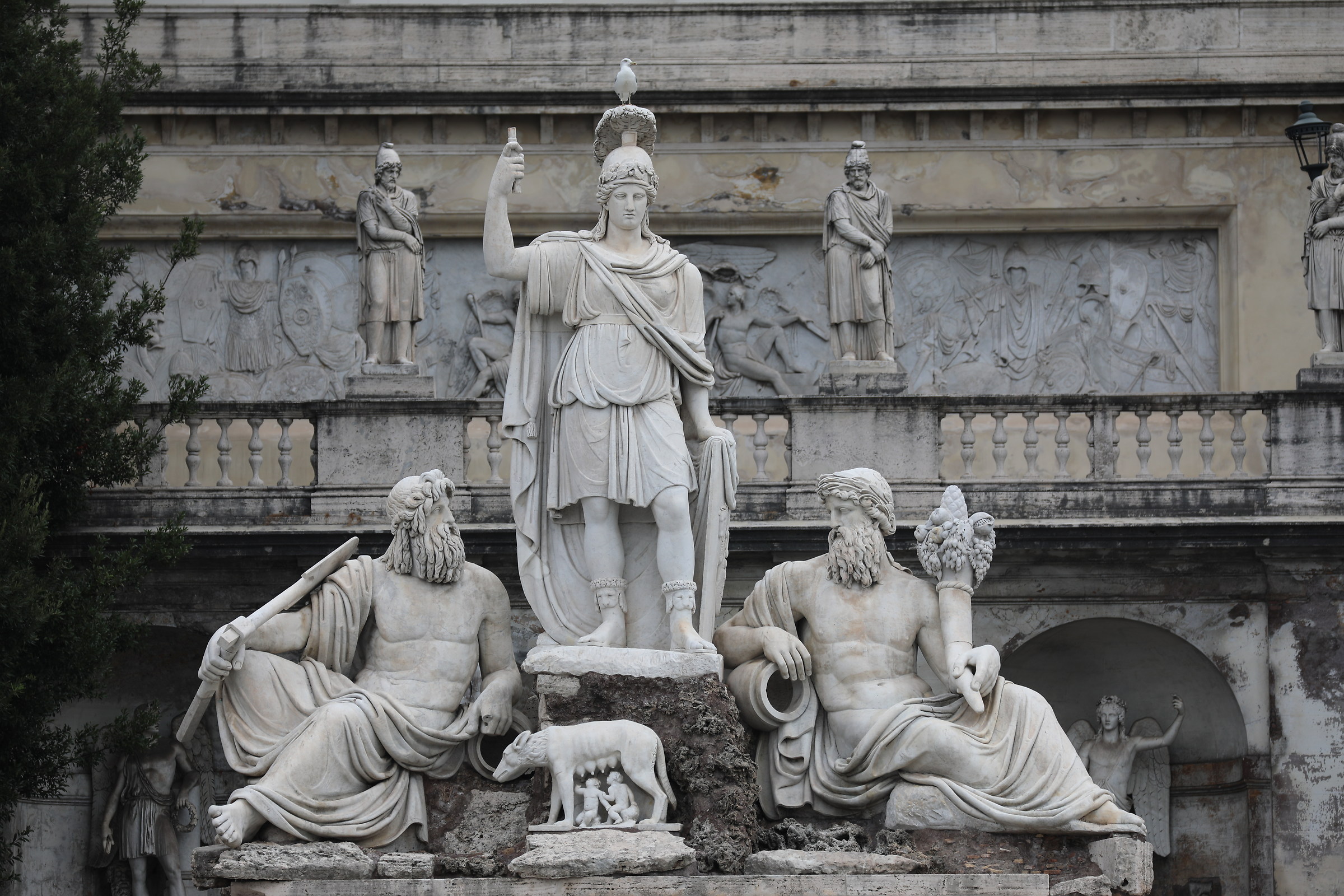 Rome Piazza del Popolo Fountain to Goddess Roma
