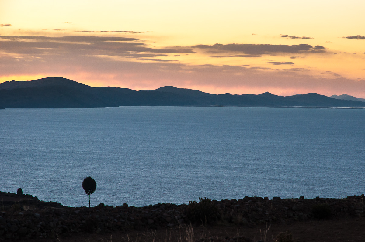 Sunset between Peru and Bolivia