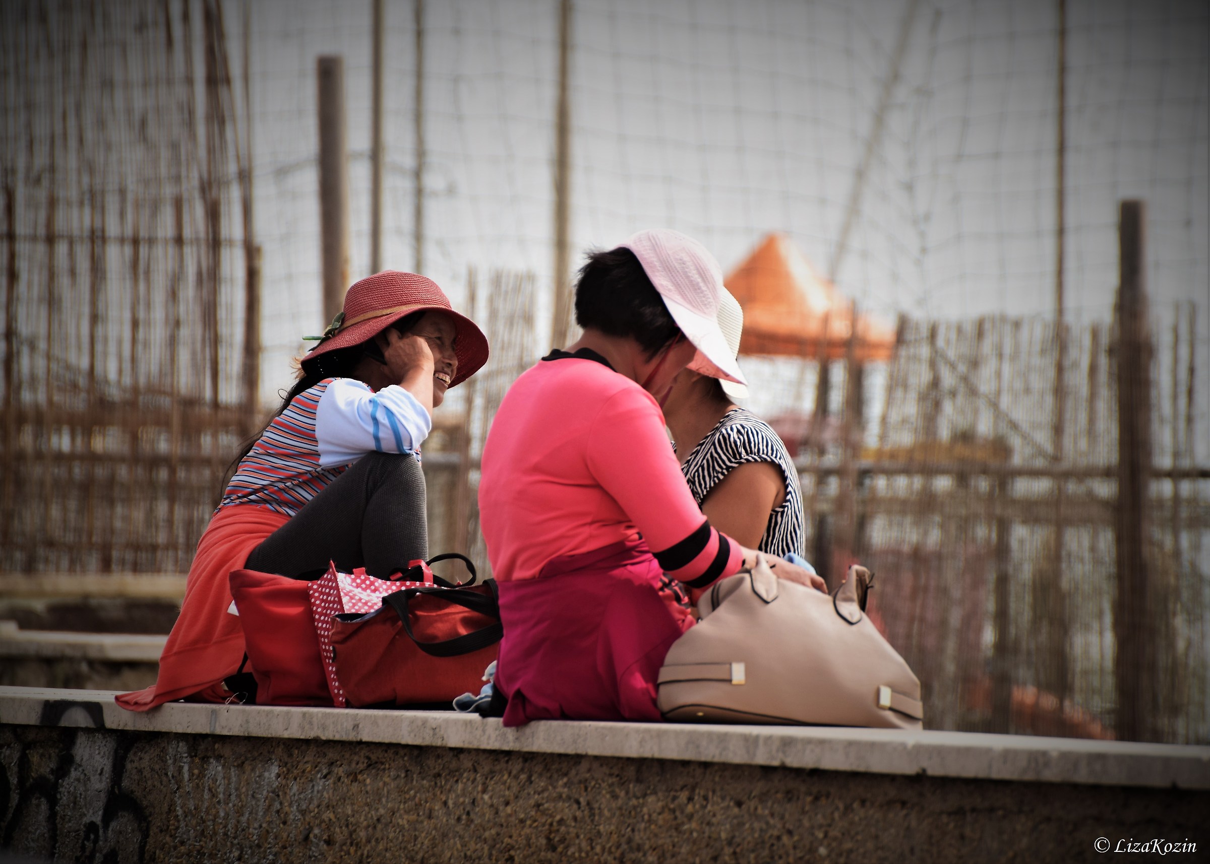 Chatting on the beach