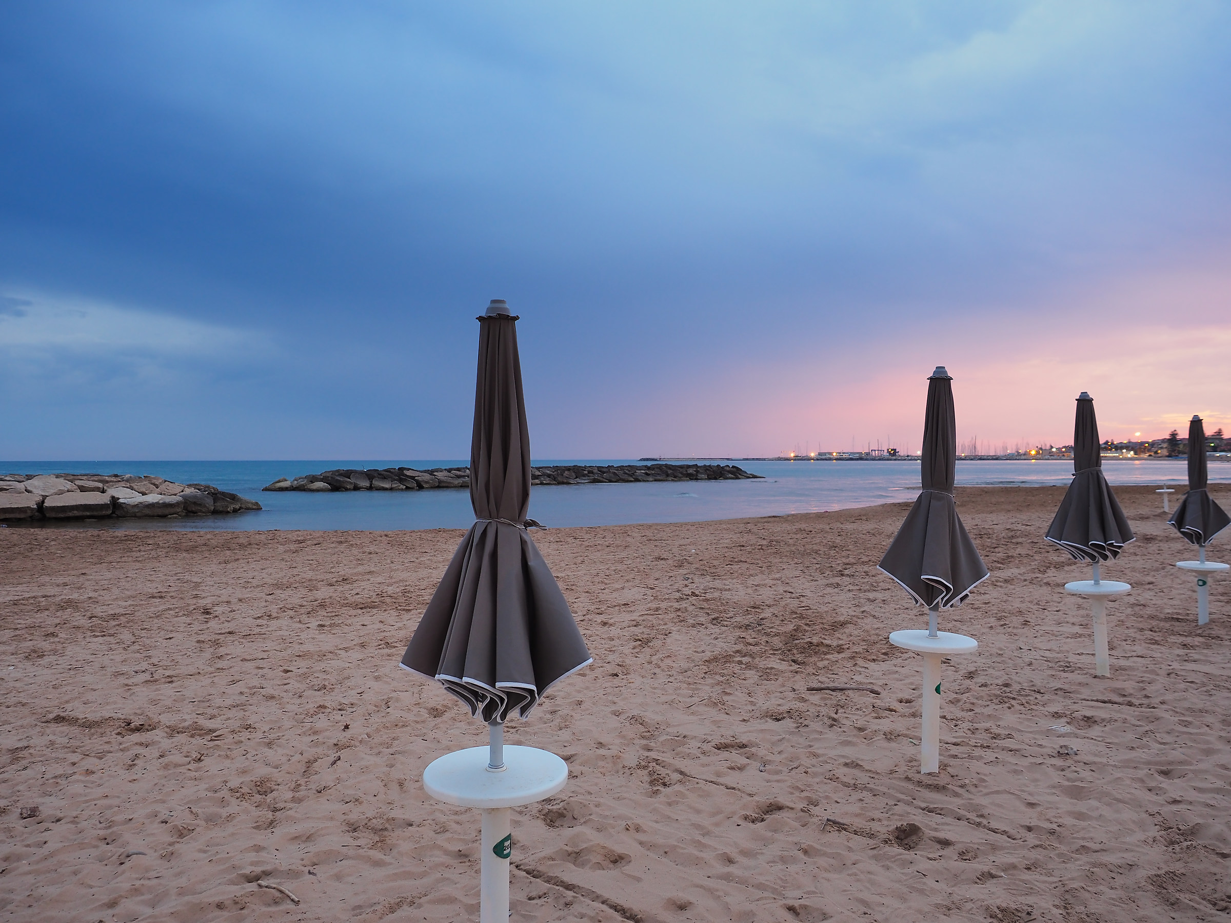 La spiaggia a fine giornata