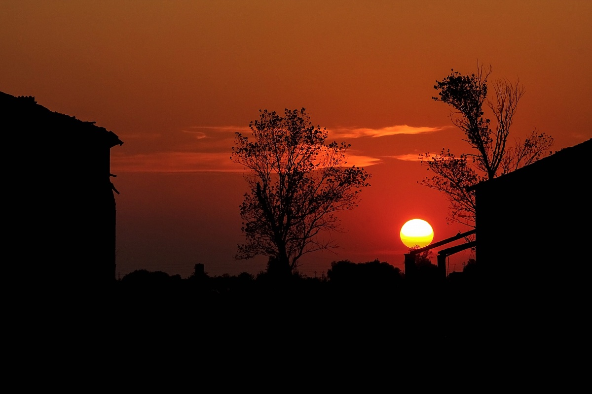 Sunset on the cottage