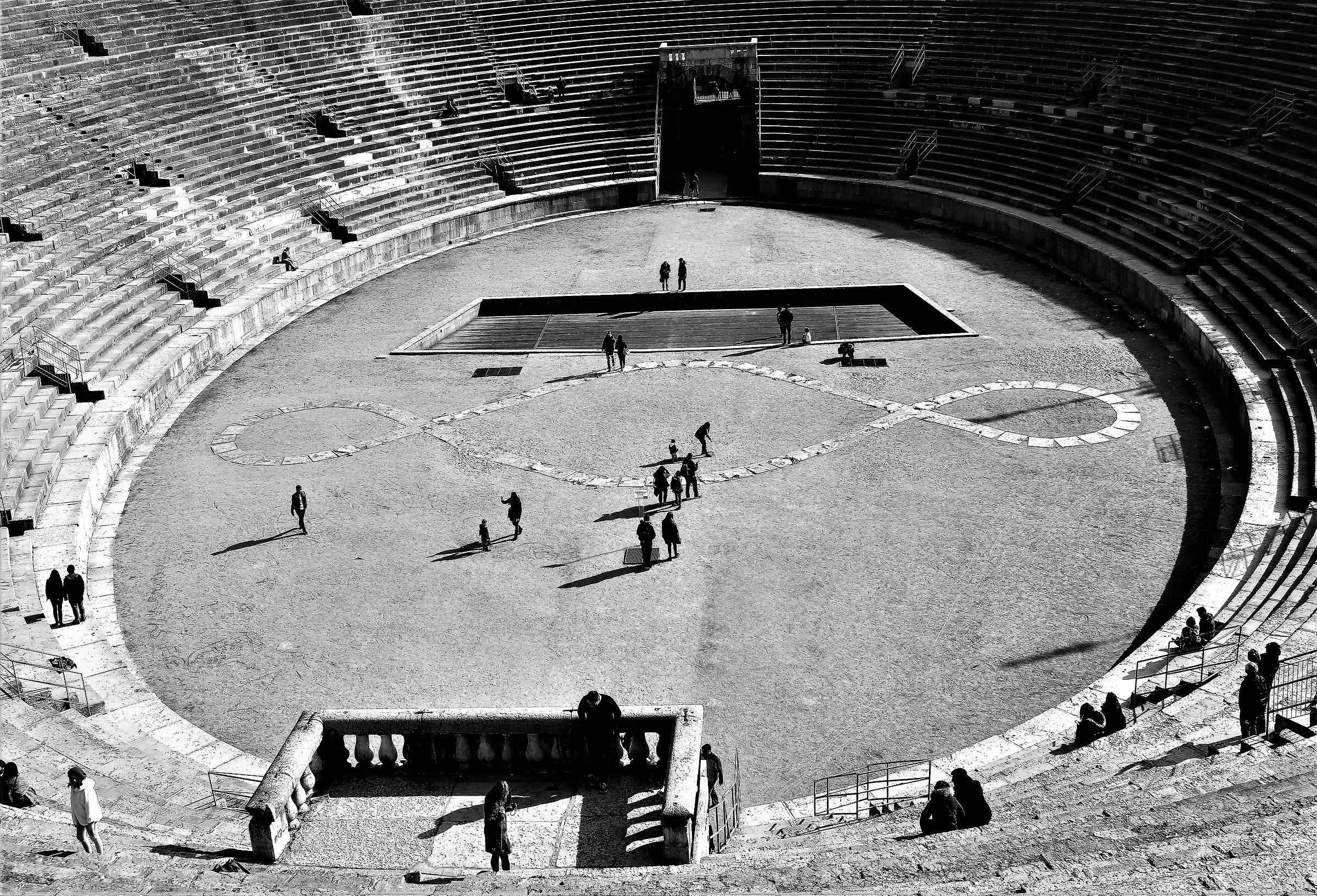 At the center of the arena