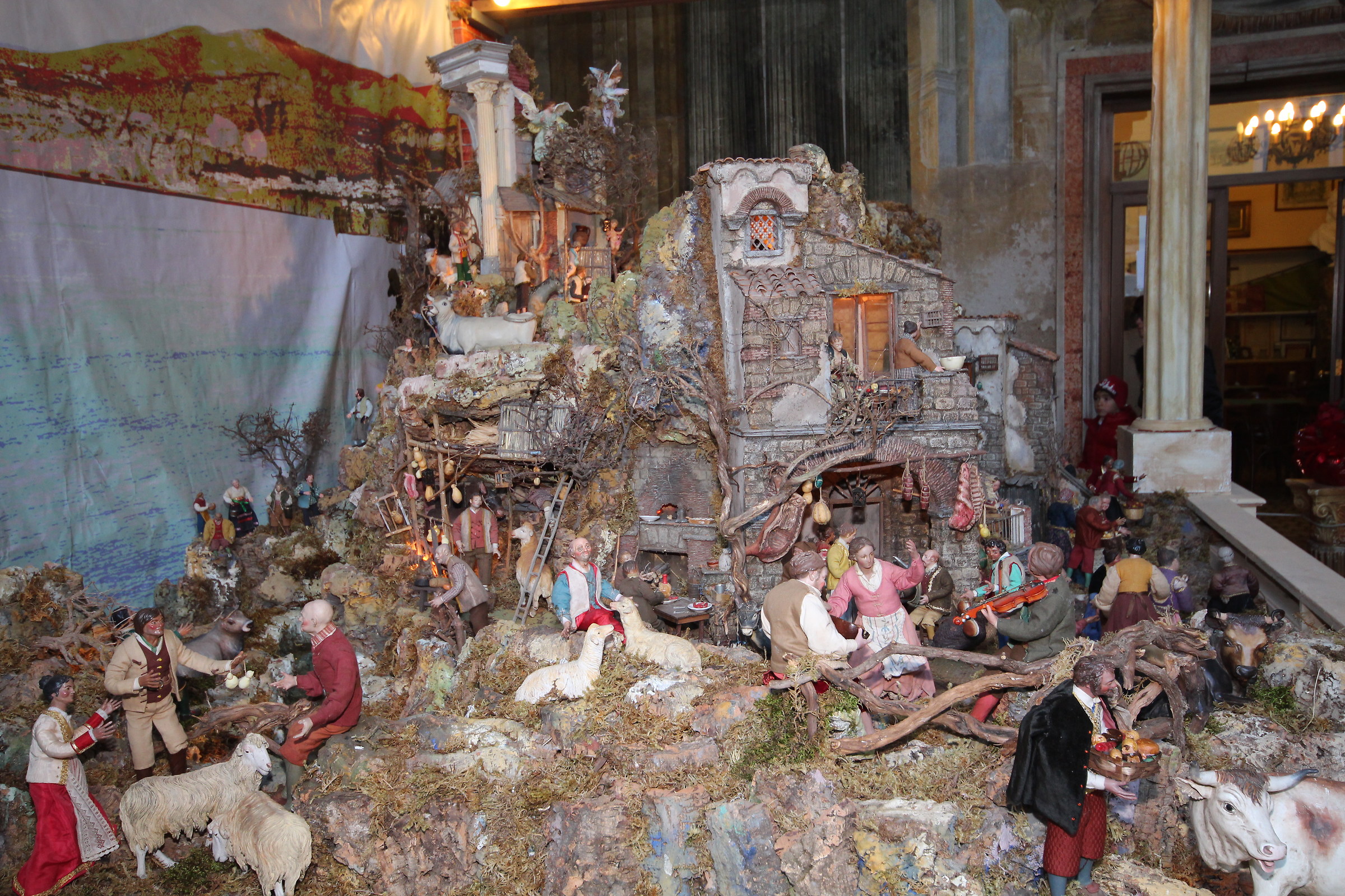 Sorrento Nativity scene with neo-Neolithic pastors