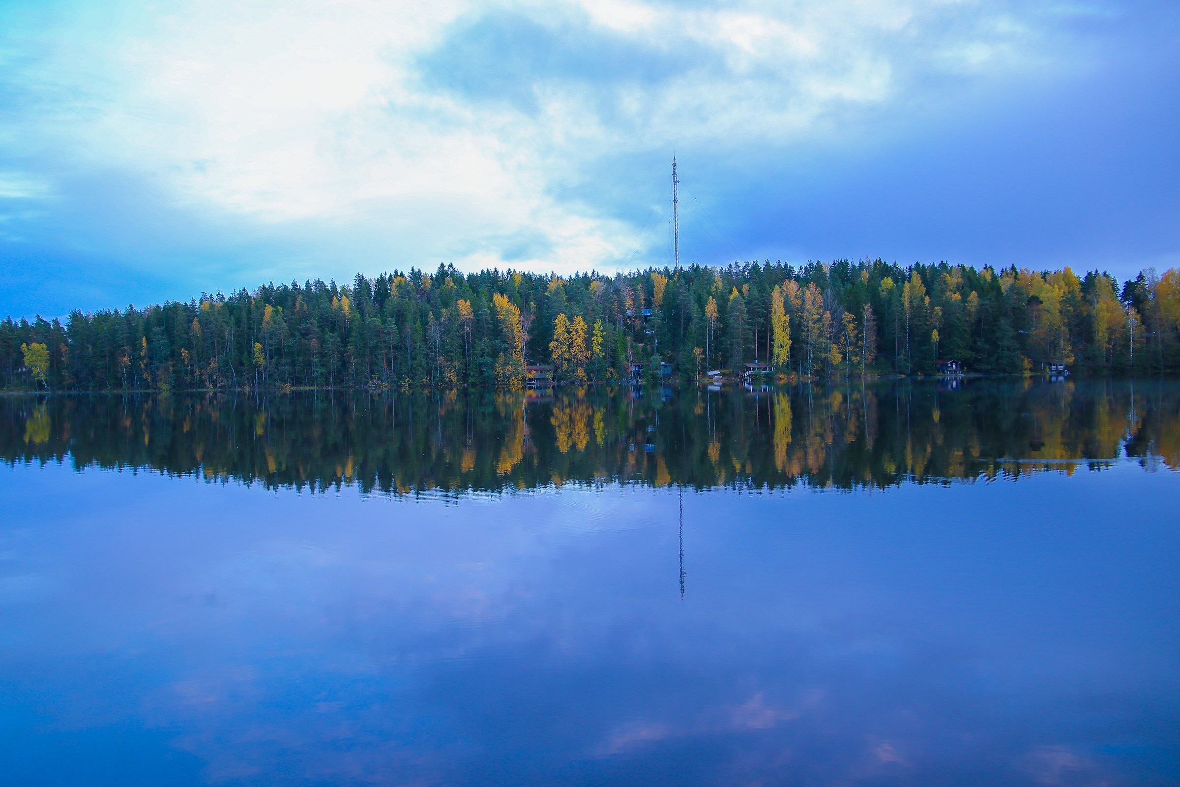 Autumn nature is reflected on the lake