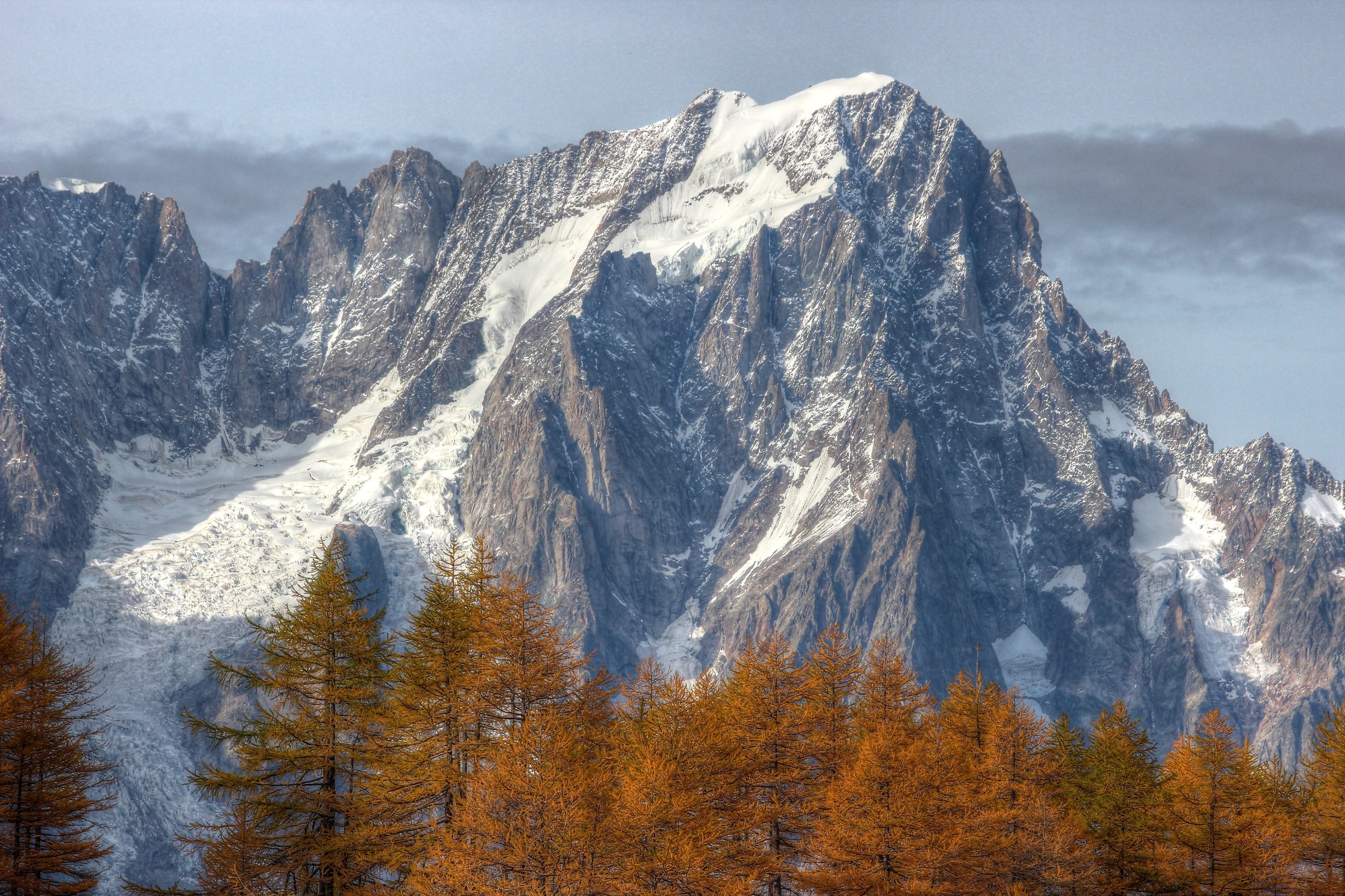 Grandes Jorasses from Lake D'Arpy - HDR