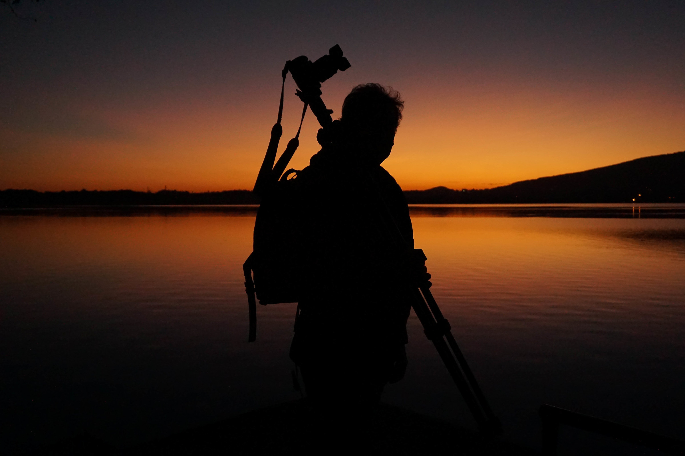 Silhouette di un fotografo