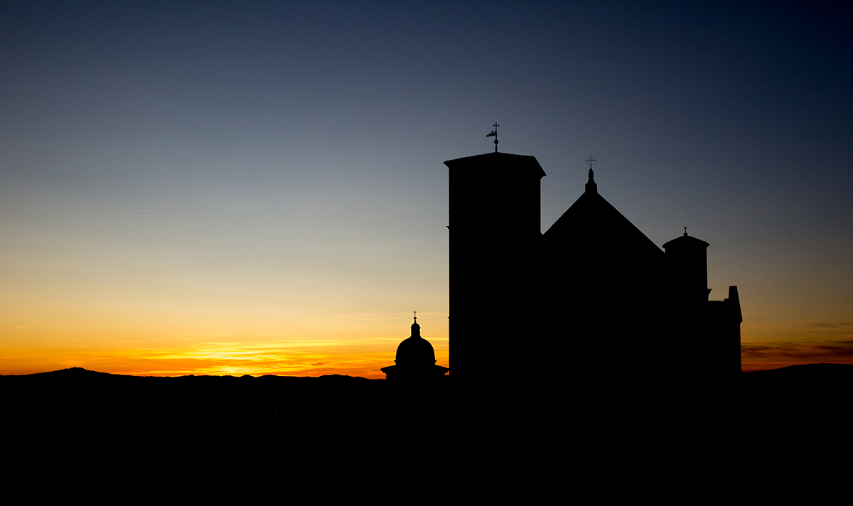 Assisi - Sunset on the Basilica