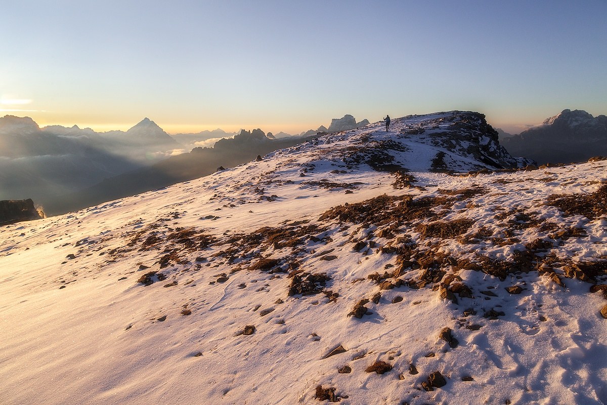 In solitaria sul piccolo Lagazuoi
