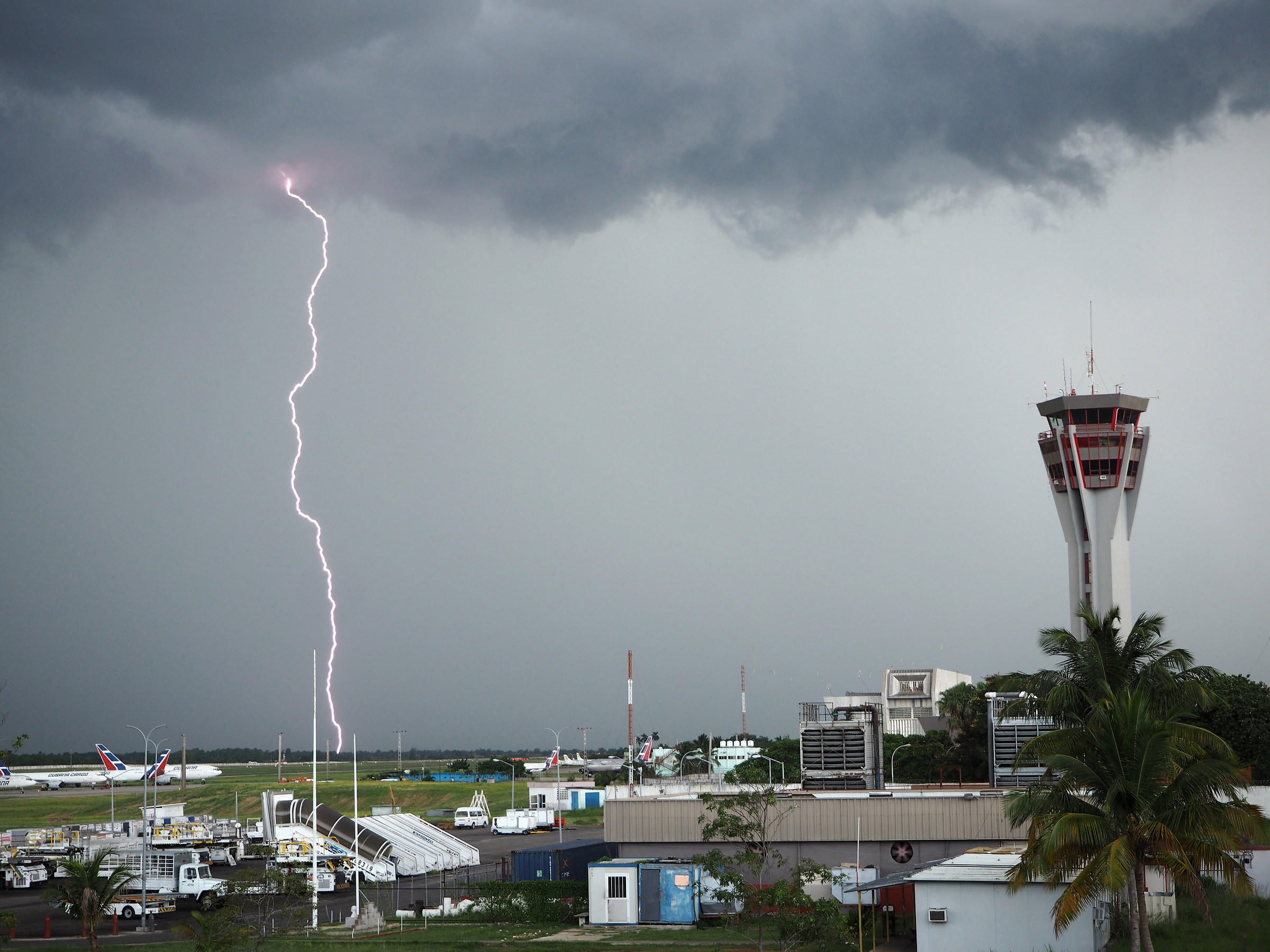 lightning at the airport
