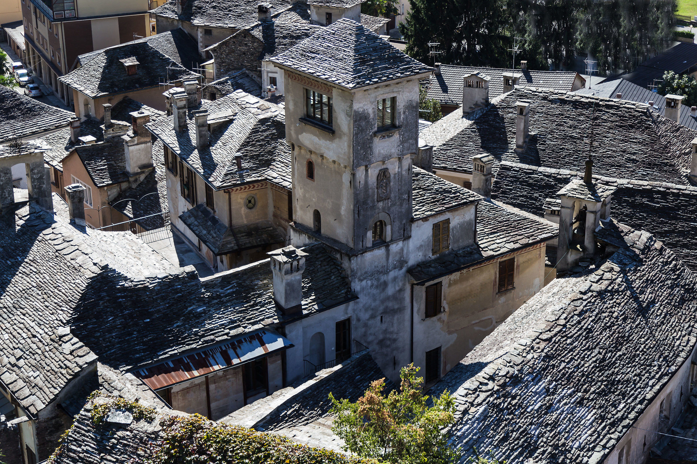 Small, the roofs of the ancient village.