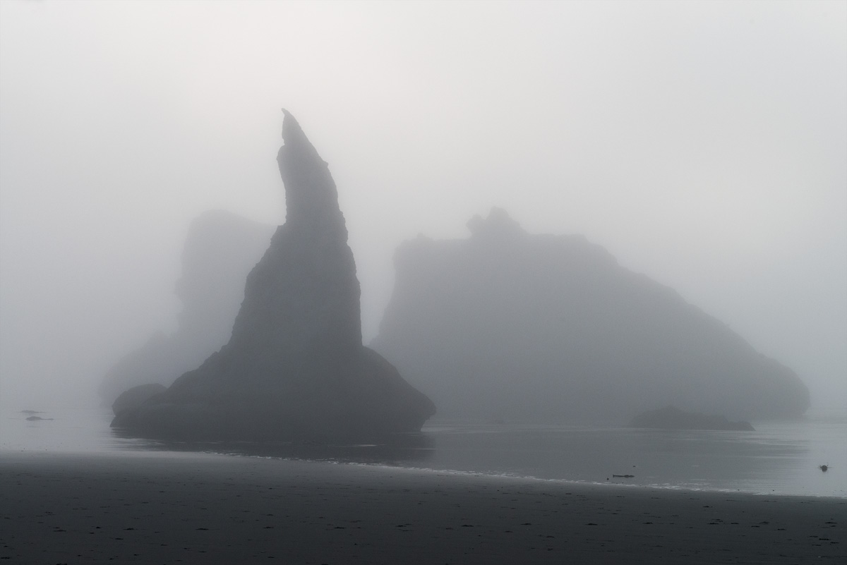 Natural b & w, Silver Sunset Bandon Beach