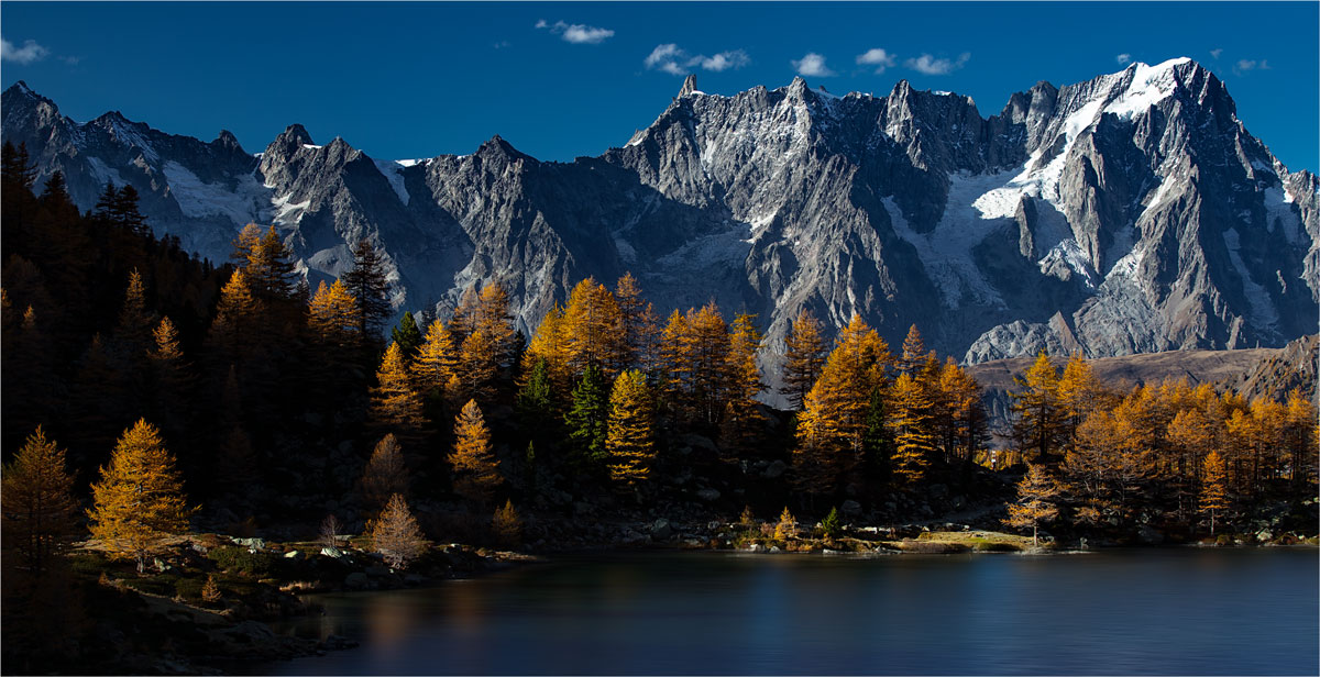 The last rays of sunshine at Grandes Jorasses
