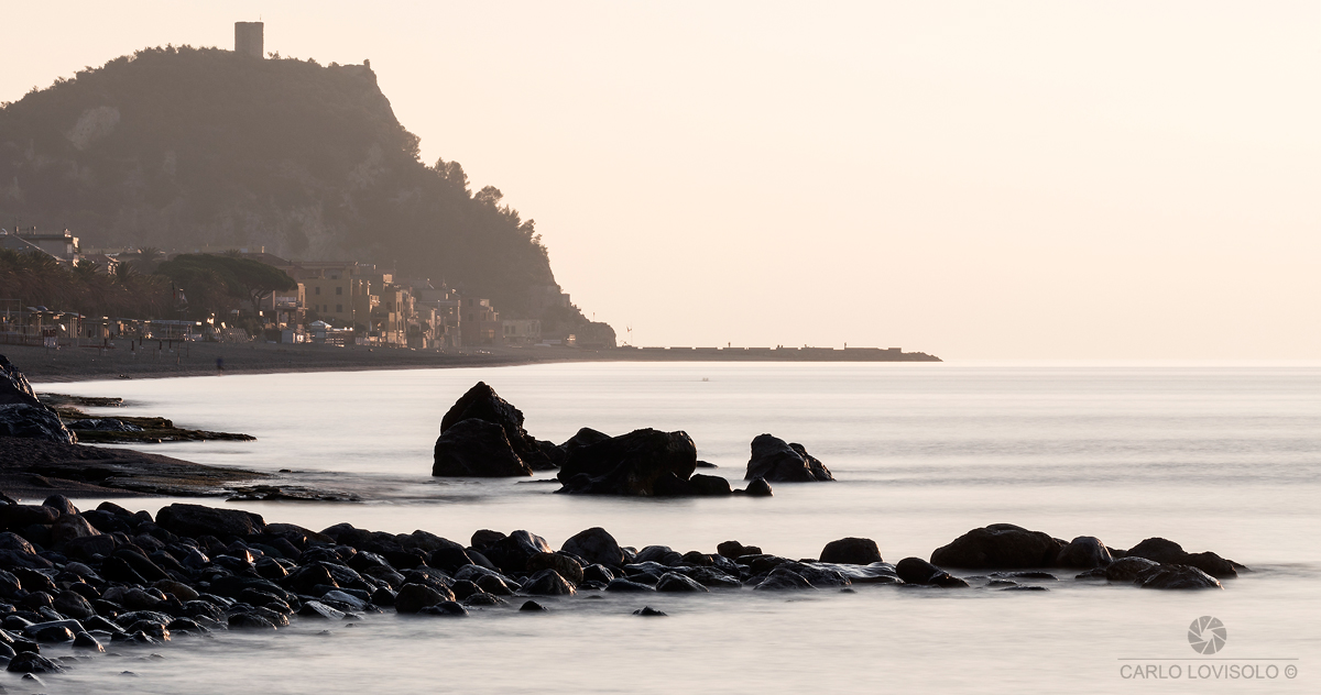 Punta Crena Varigotti and rocks in the quiet of the morning