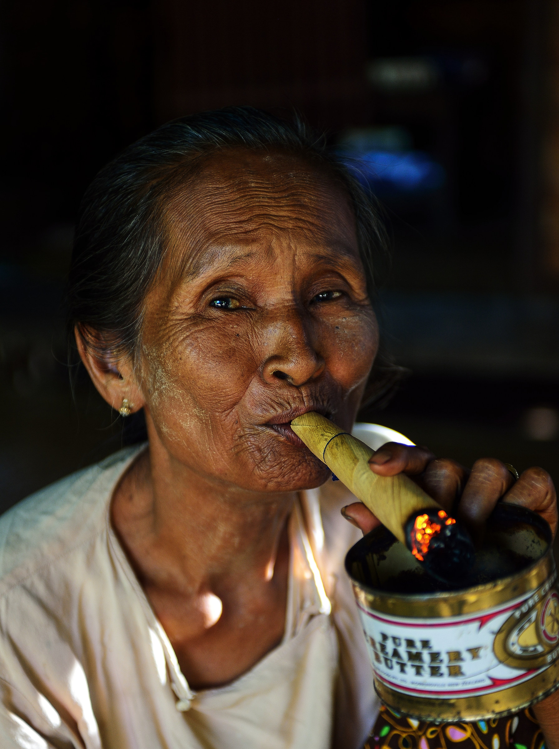 Bagan Woman with cigar