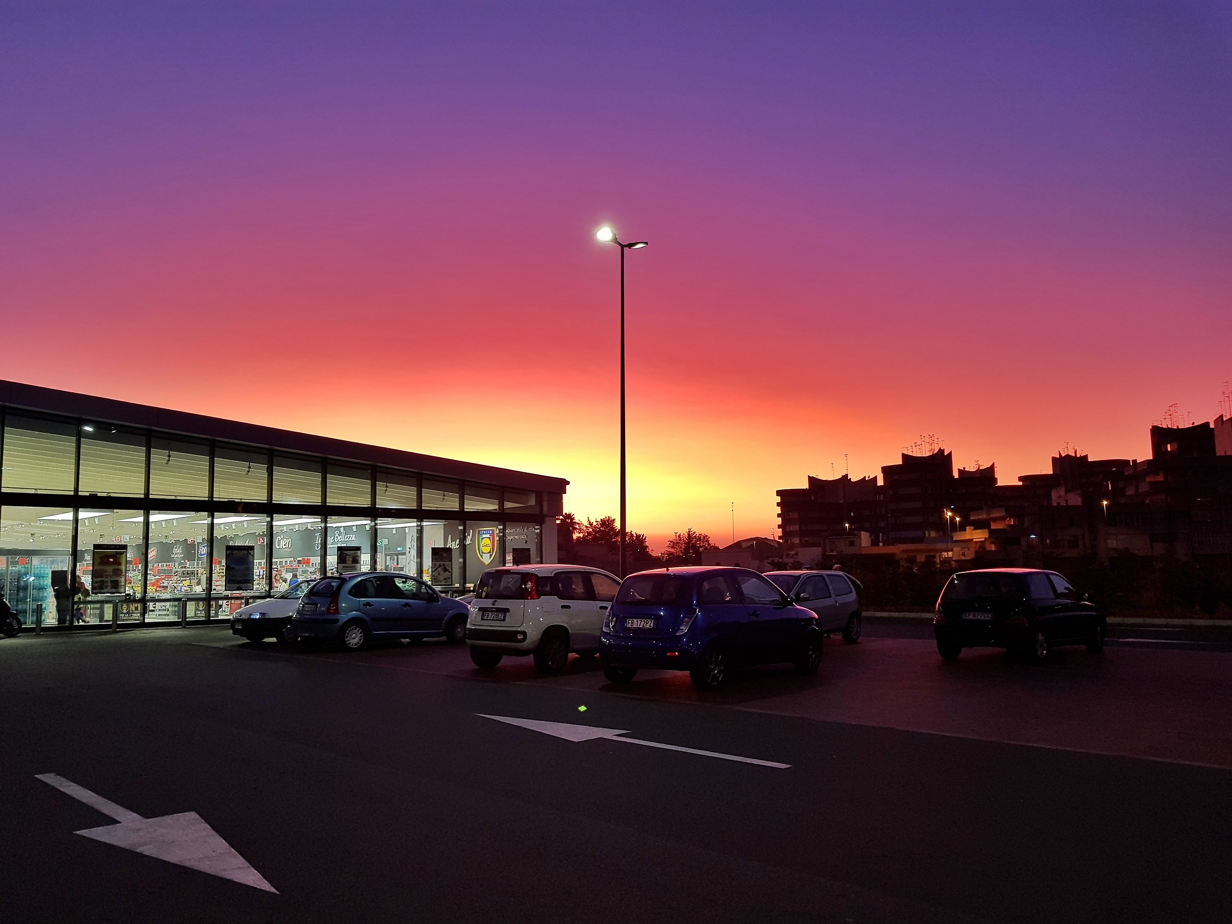 The Lidl parking lot