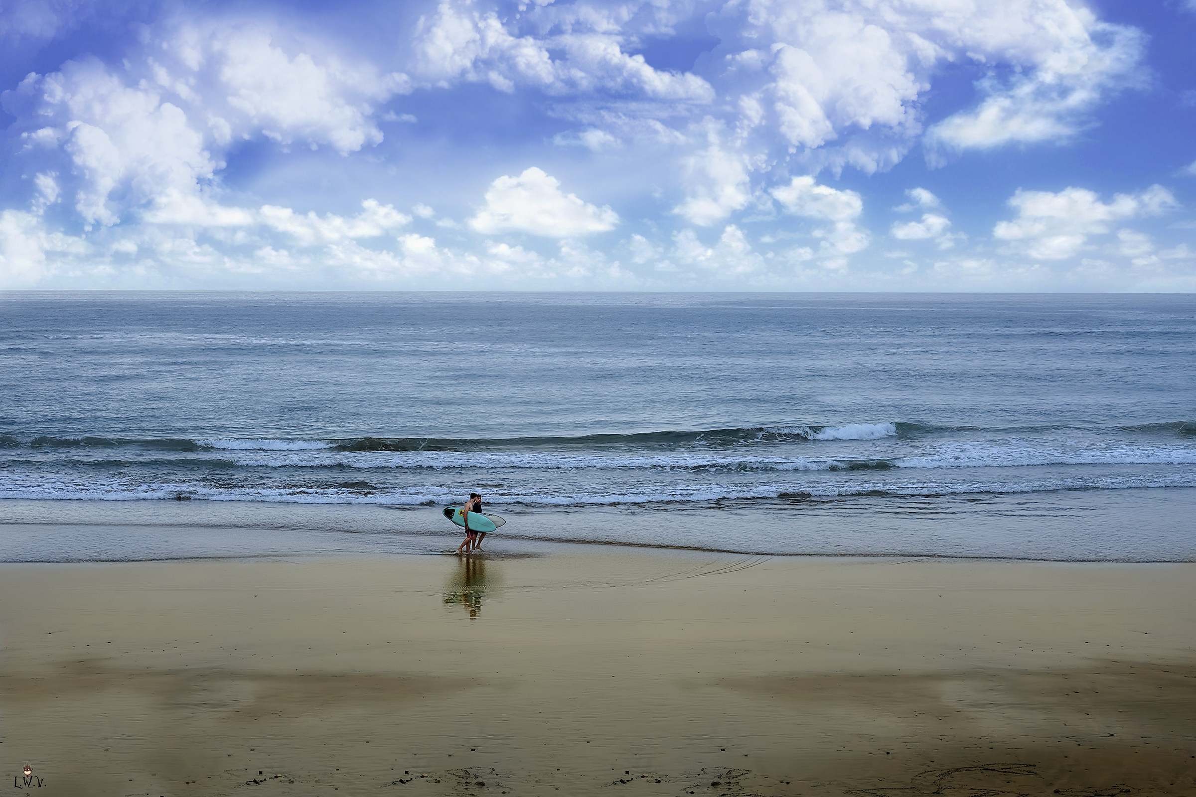 Three Bands, Sky, Ocean and Sand.